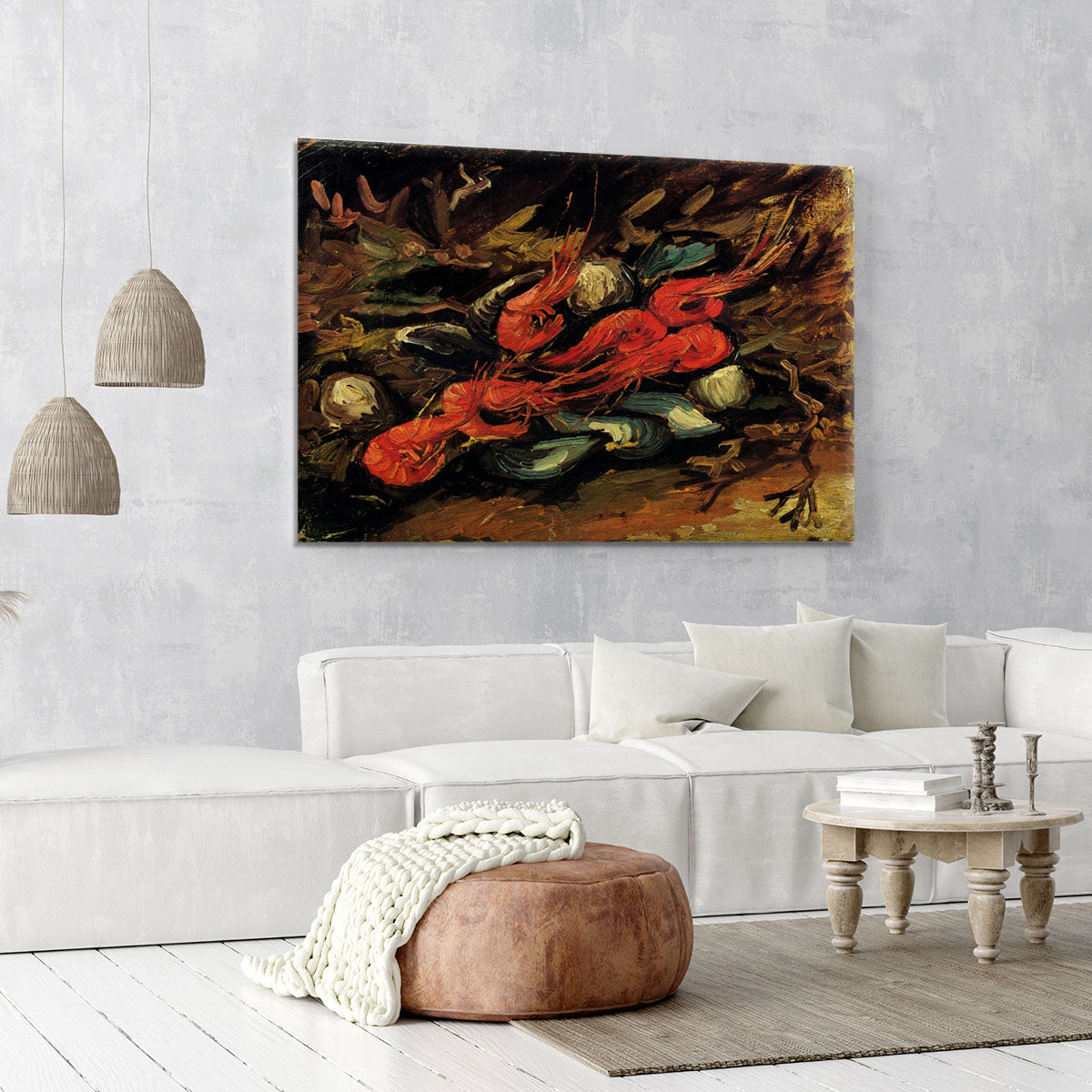 Still Life with Mussels and Shrimps by Van Gogh Canvas Print or Poster - Canvas Art Rocks - 6