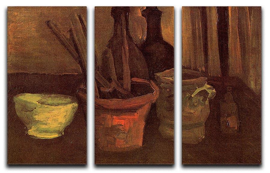 Still Life with Paintbrushes in a Pot by Van Gogh 3 Split Panel Canvas Print - Canvas Art Rocks - 4