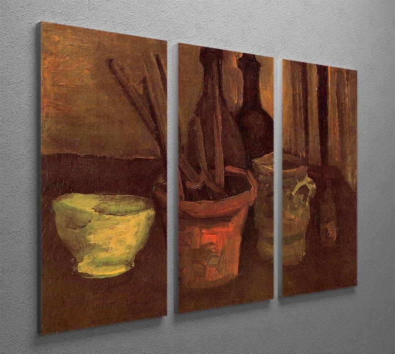 Still Life with Paintbrushes in a Pot by Van Gogh 3 Split Panel Canvas Print - Canvas Art Rocks - 4