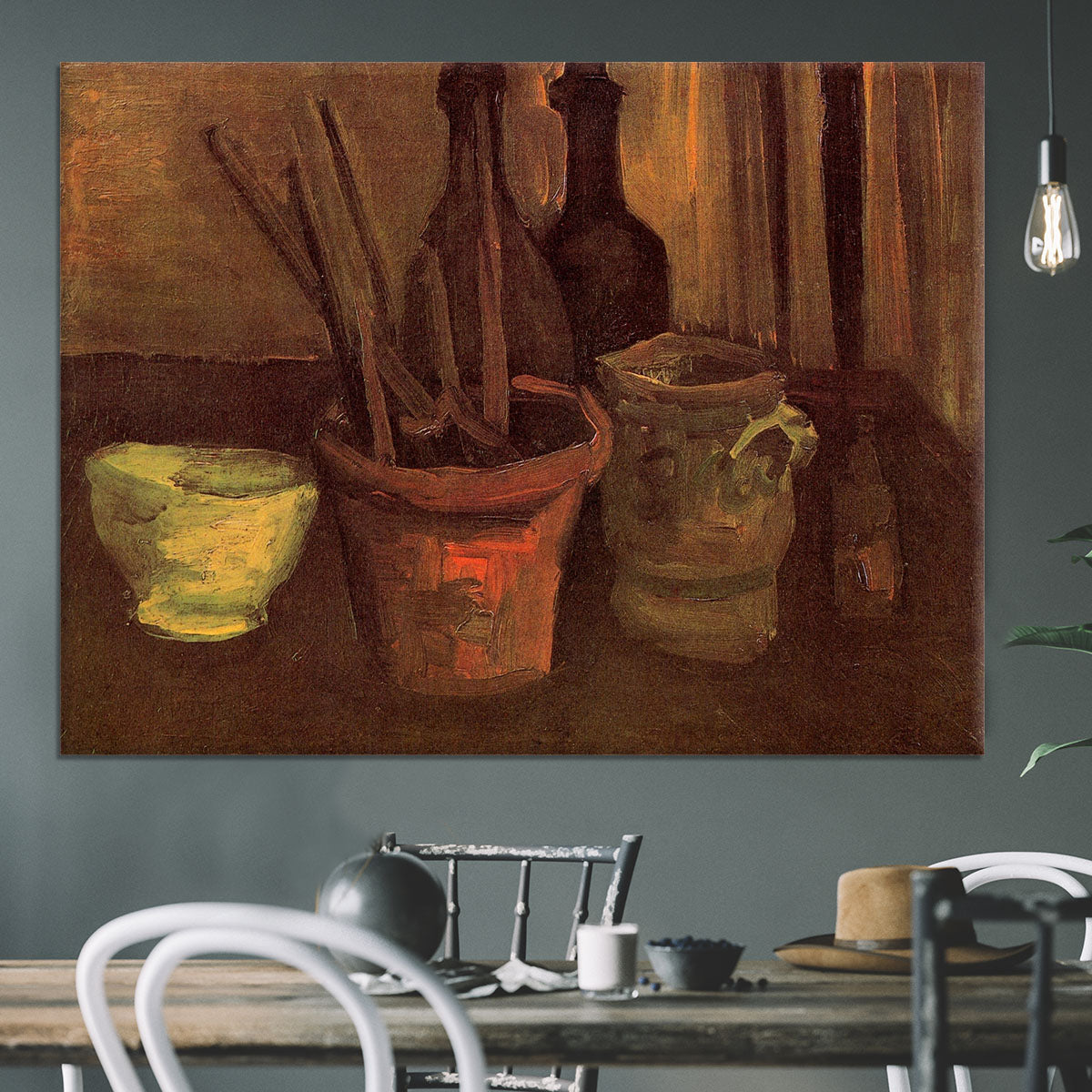 Still Life with Paintbrushes in a Pot by Van Gogh Canvas Print or Poster - Canvas Art Rocks - 3