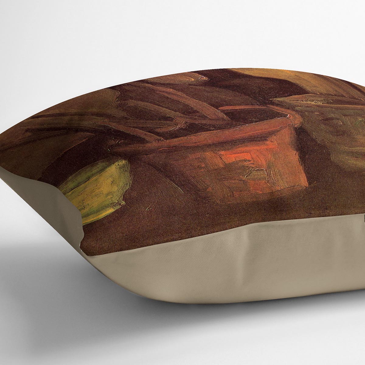 Still Life with Paintbrushes in a Pot by Van Gogh Cushion