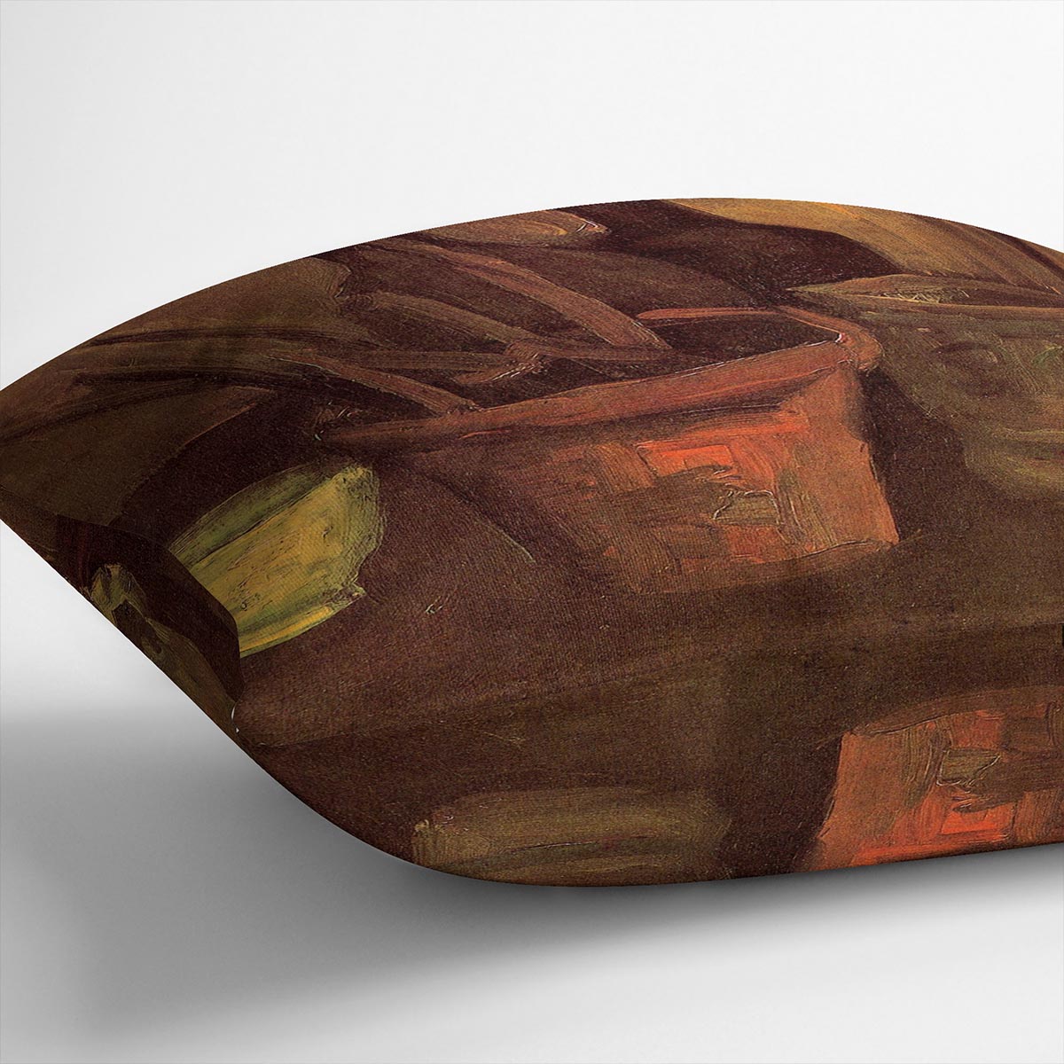 Still Life with Paintbrushes in a Pot by Van Gogh Cushion
