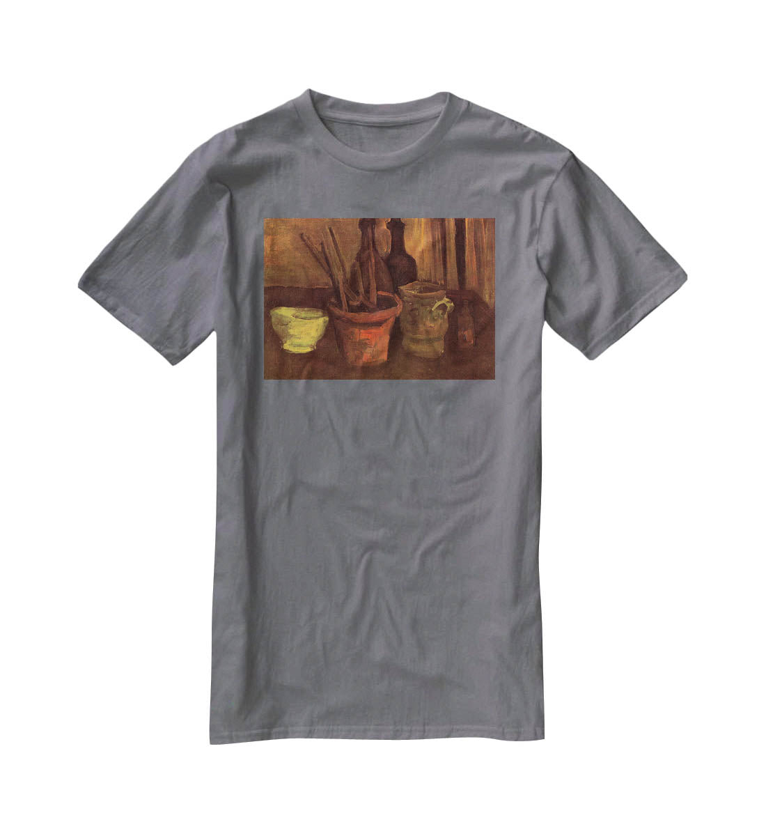 Still Life with Paintbrushes in a Pot by Van Gogh T-Shirt - Canvas Art Rocks - 3