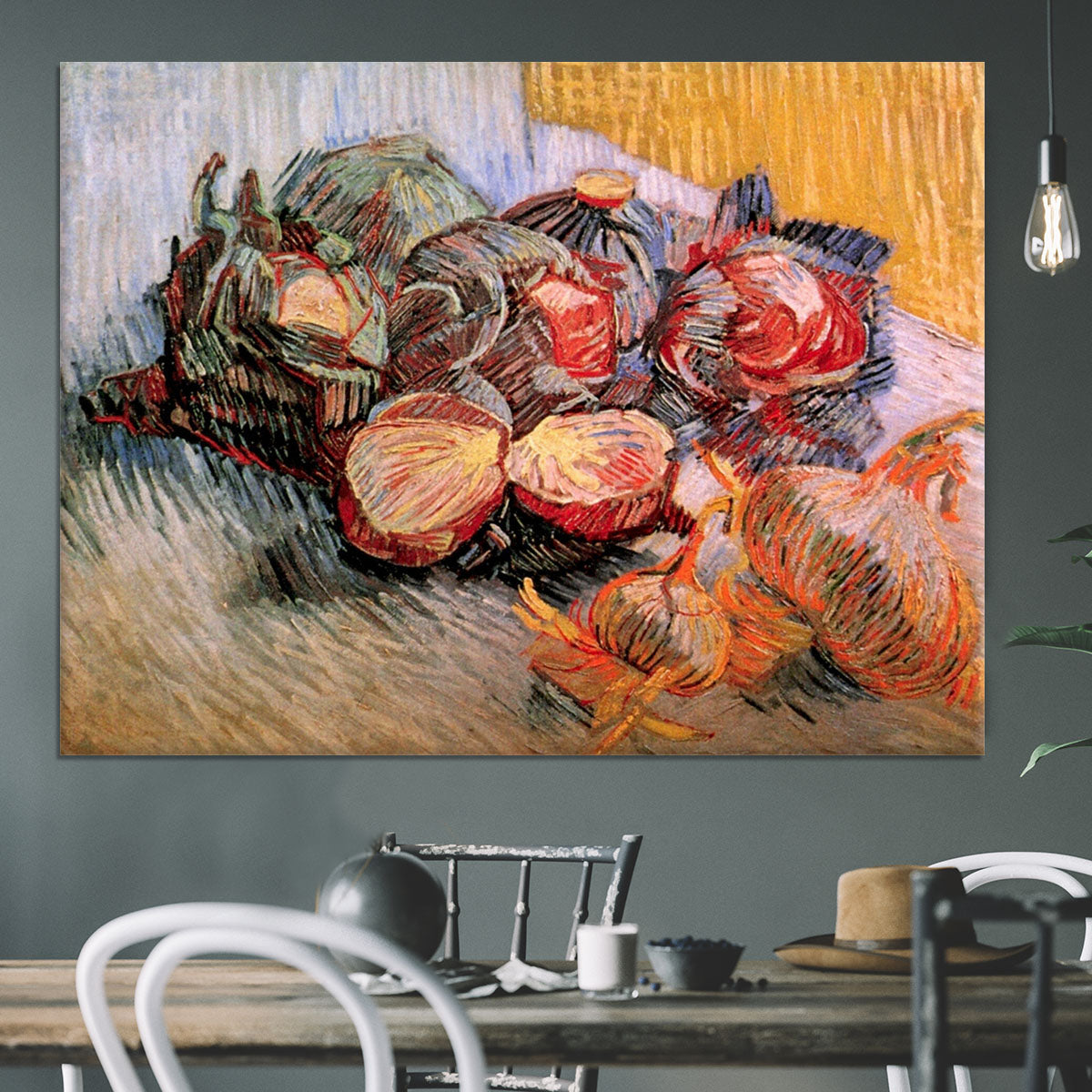 Still Life with Red Cabbages and Onions by Van Gogh Canvas Print or Poster - Canvas Art Rocks - 3