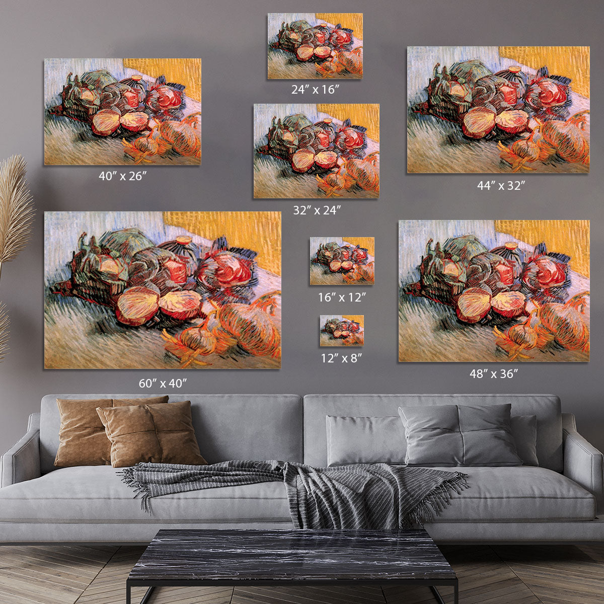 Still Life with Red Cabbages and Onions by Van Gogh Canvas Print or Poster - Canvas Art Rocks - 7