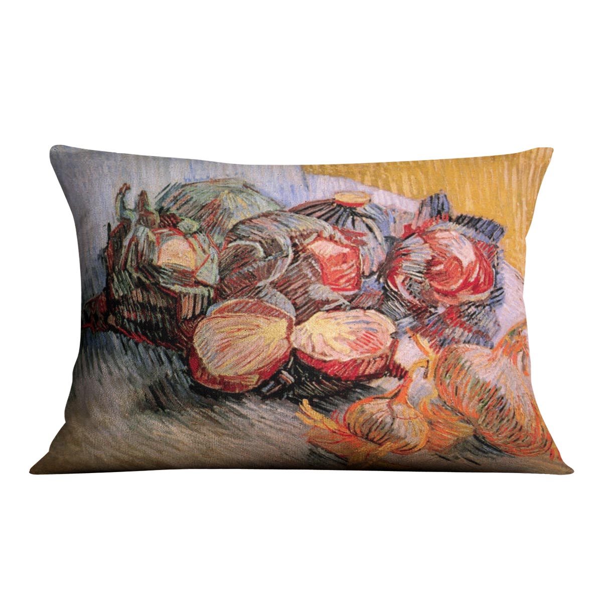 Still Life with Red Cabbages and Onions by Van Gogh Cushion