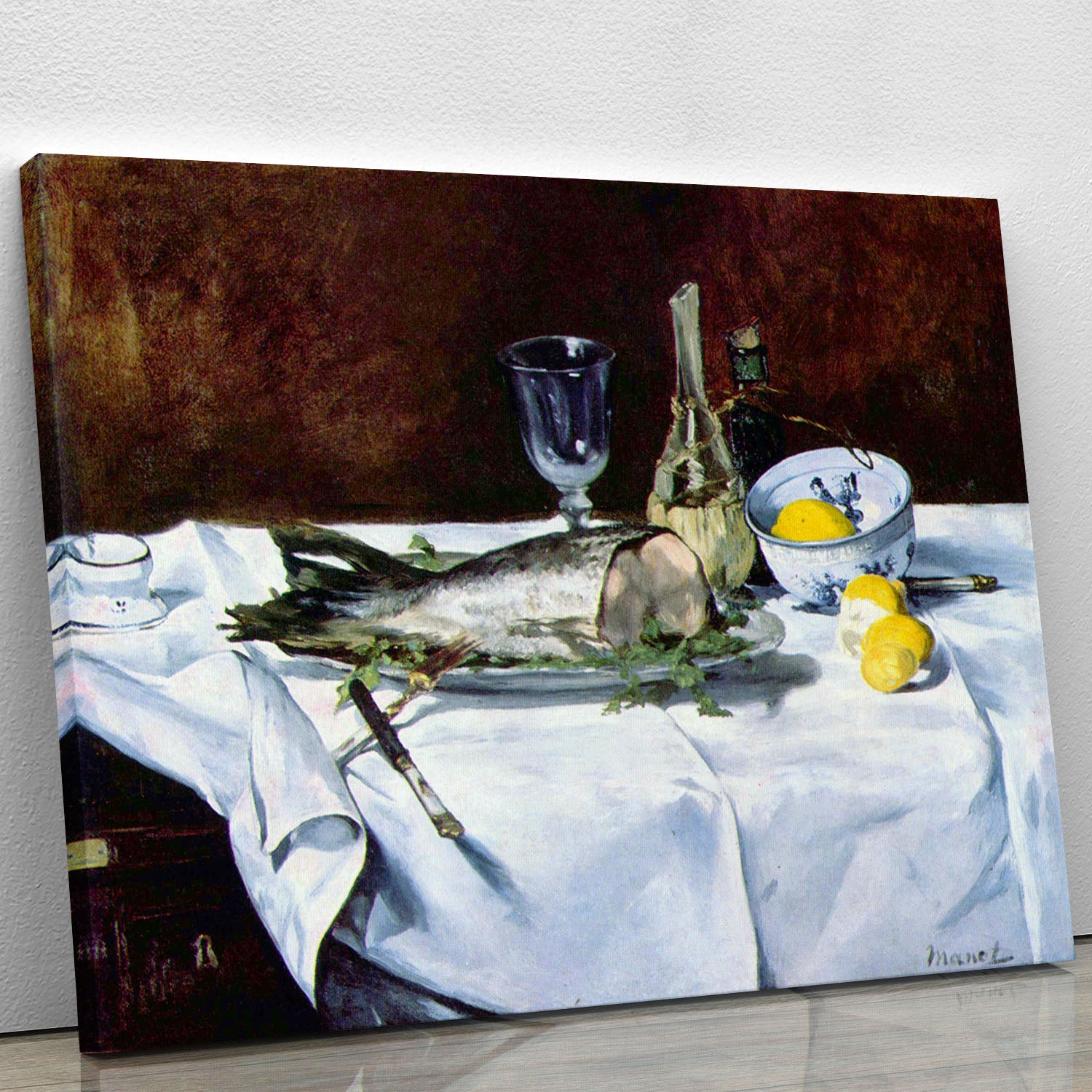 Still Life with Salmon by Manet Canvas Print or Poster - Canvas Art Rocks - 1