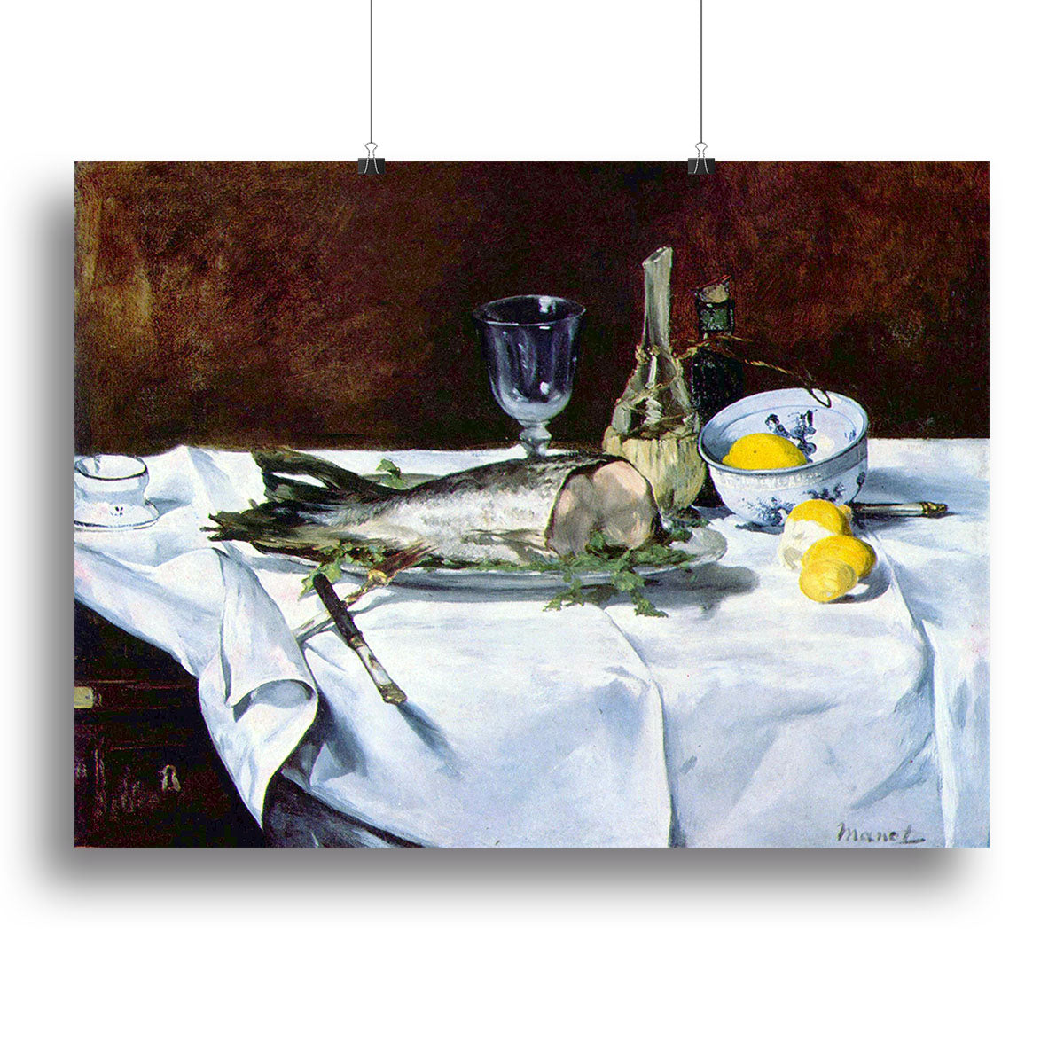 Still Life with Salmon by Manet Canvas Print or Poster - Canvas Art Rocks - 2