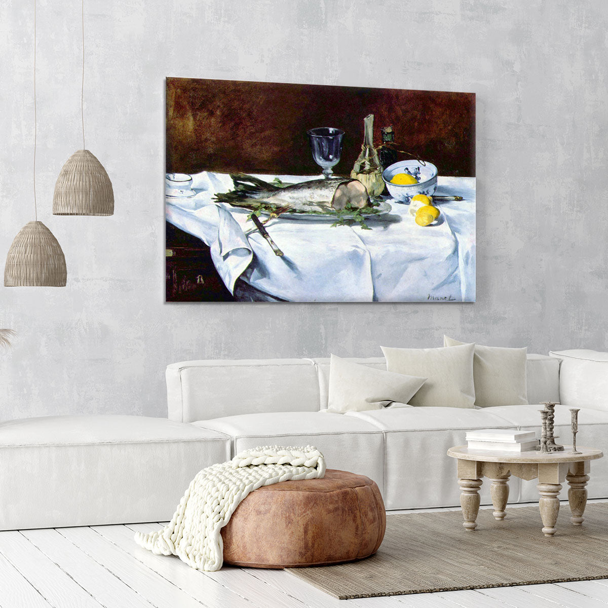 Still Life with Salmon by Manet Canvas Print or Poster - Canvas Art Rocks - 6