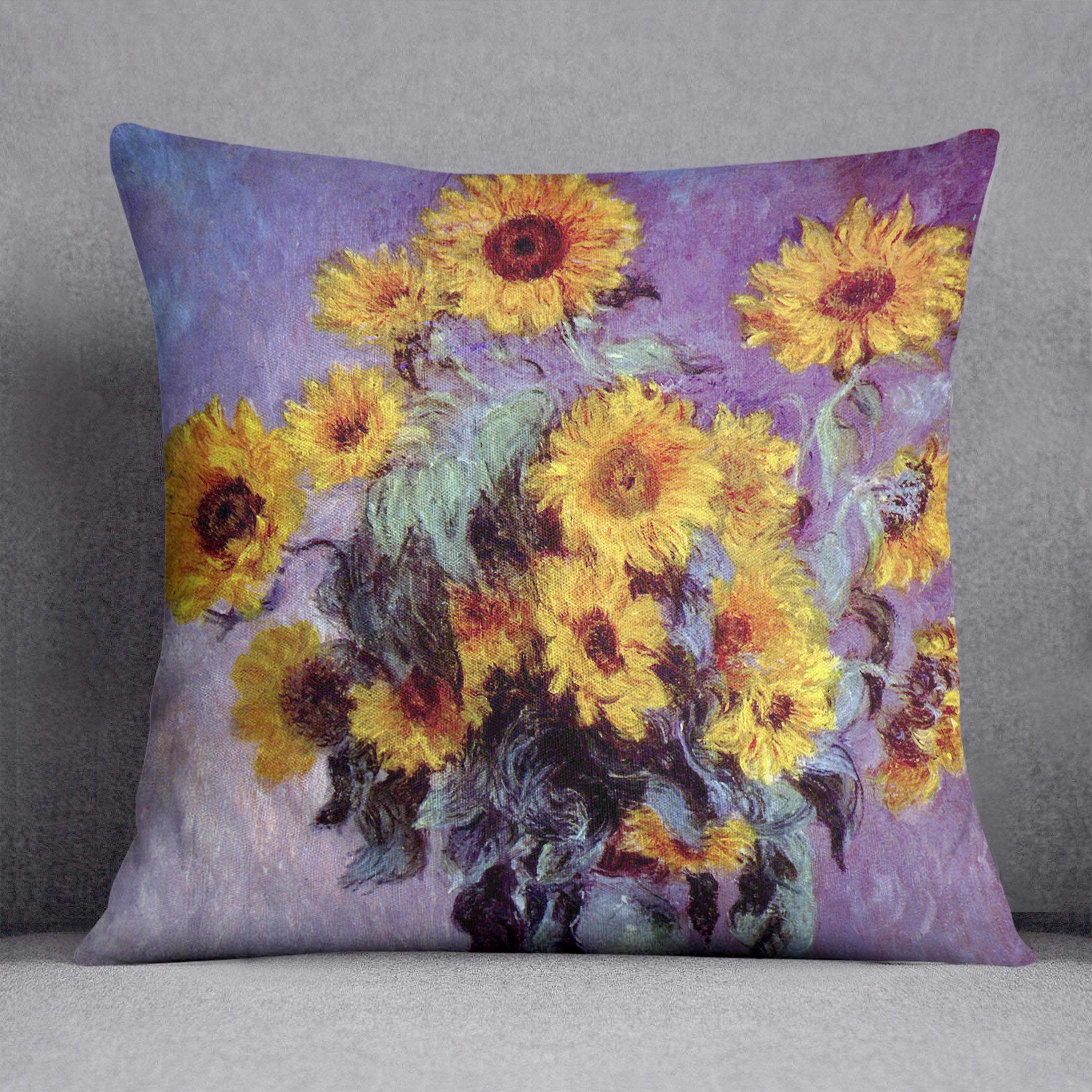 Still Life with Sunflowers by Monet Cushion