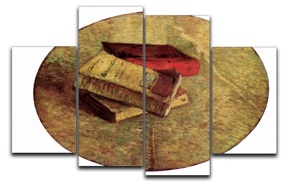 Still Life with Three Books by Van Gogh 4 Split Panel Canvas  - Canvas Art Rocks - 1