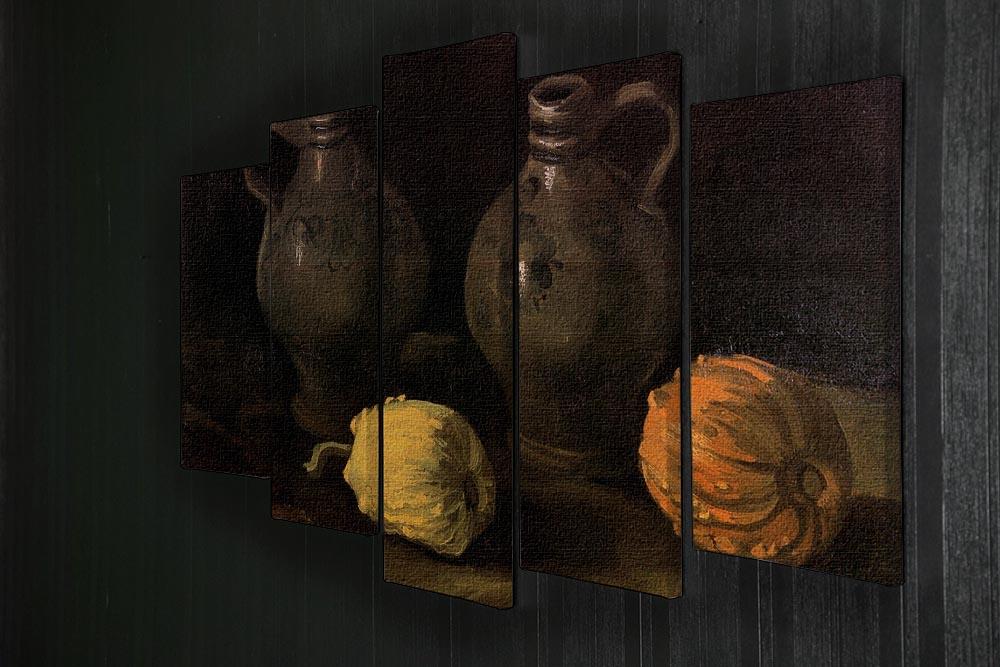 Still Life with Two Jars and Two Pumpkins by Van Gogh 5 Split Panel Canvas - Canvas Art Rocks - 2