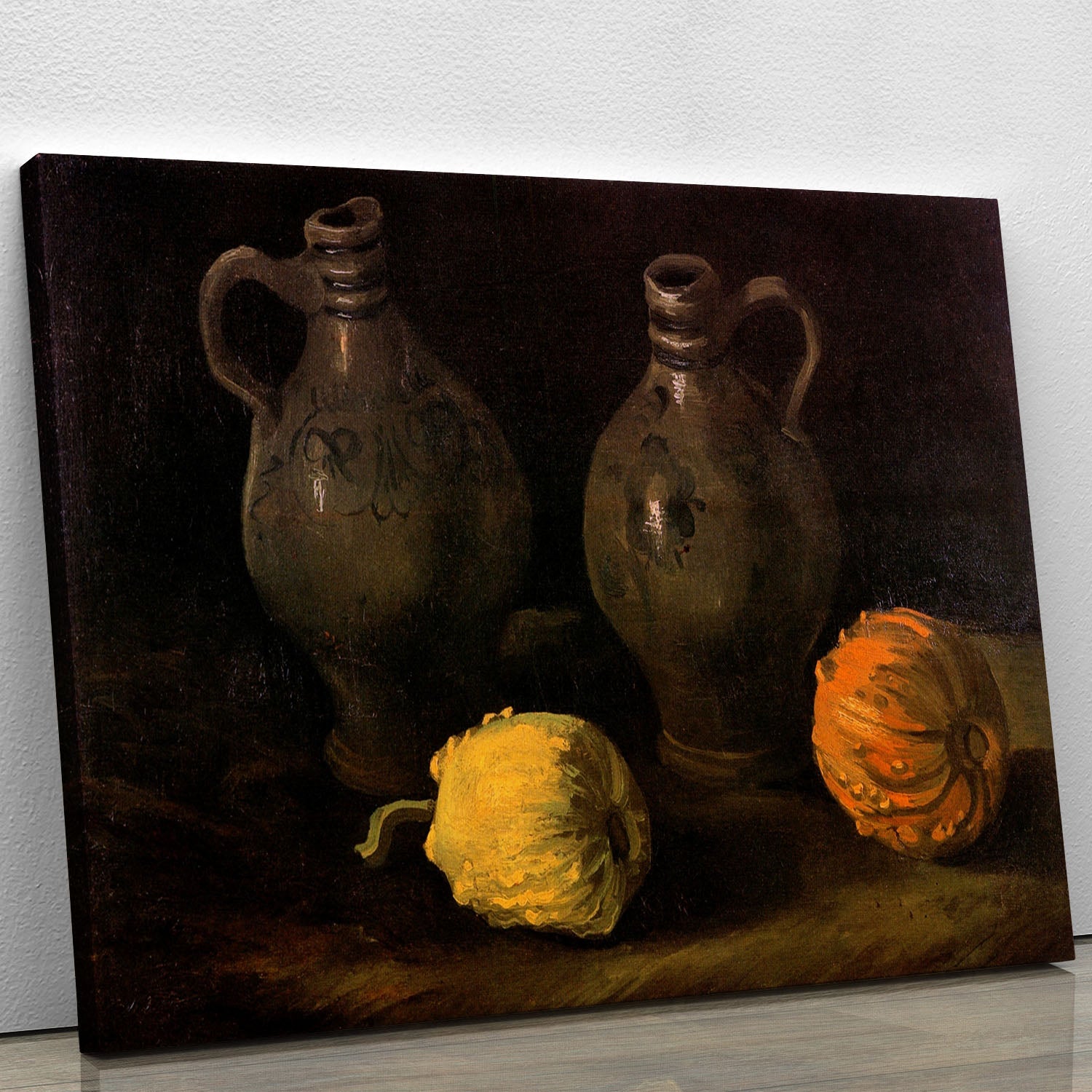 Still Life with Two Jars and Two Pumpkins by Van Gogh Canvas Print or Poster - Canvas Art Rocks - 1