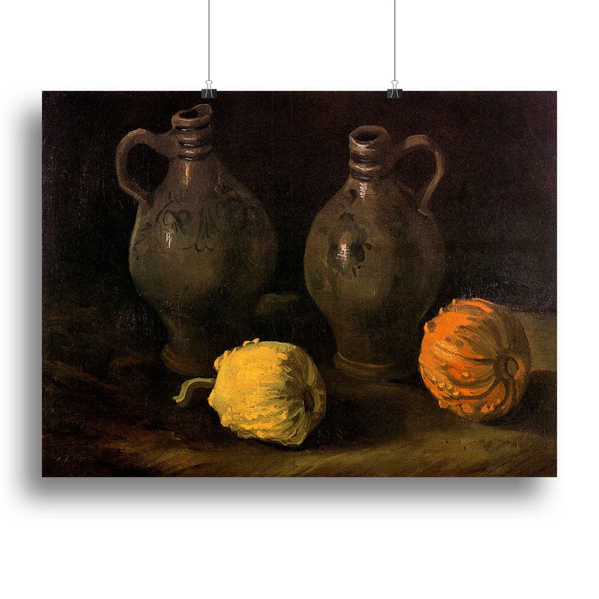 Still Life with Two Jars and Two Pumpkins by Van Gogh Canvas Print or Poster - Canvas Art Rocks - 2