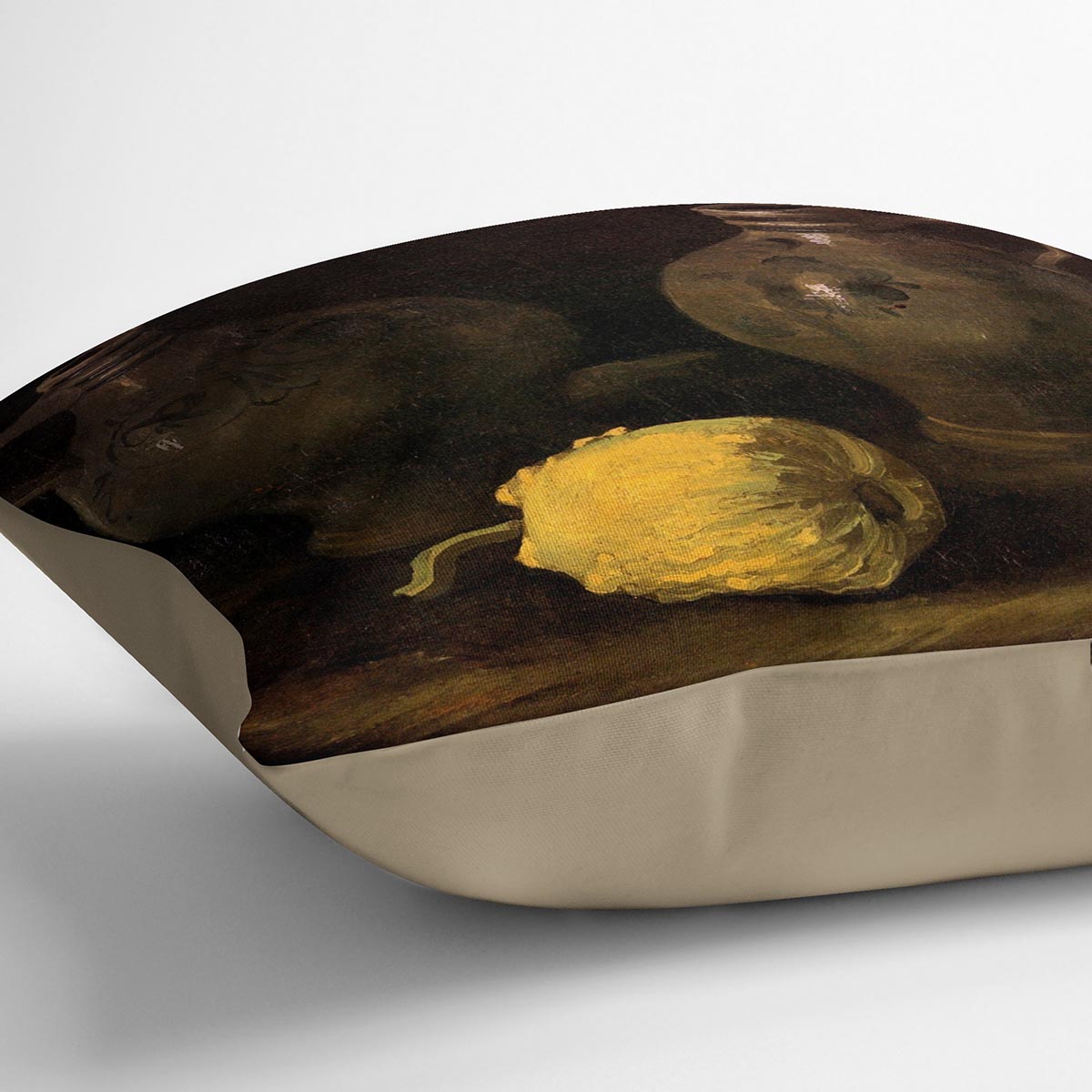 Still Life with Two Jars and Two Pumpkins by Van Gogh Cushion