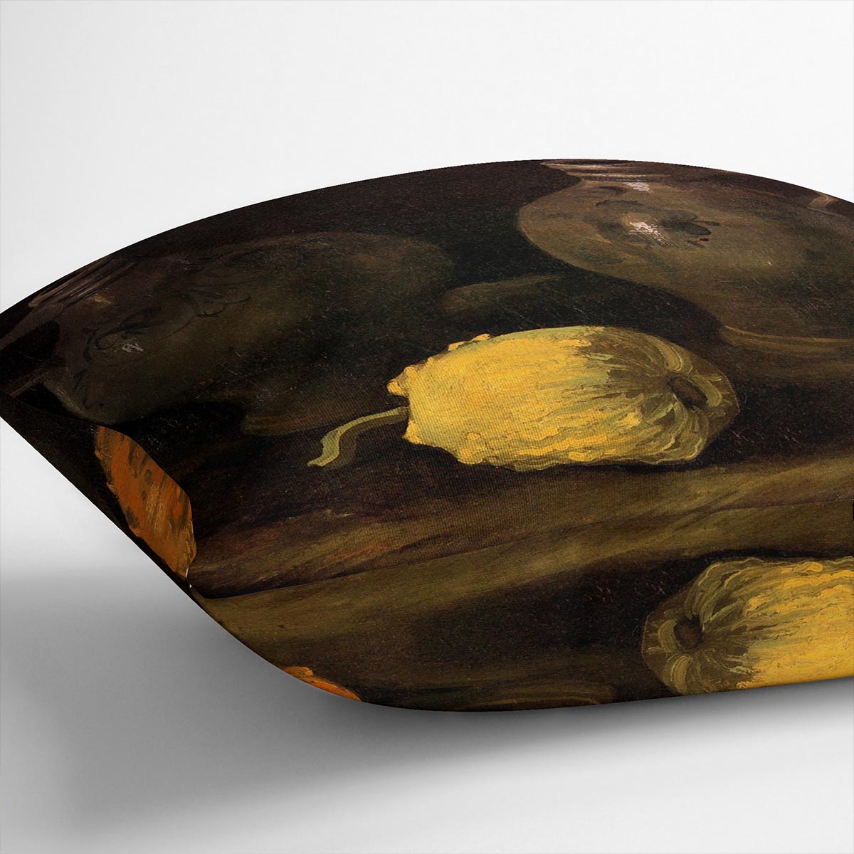 Still Life with Two Jars and Two Pumpkins by Van Gogh Cushion