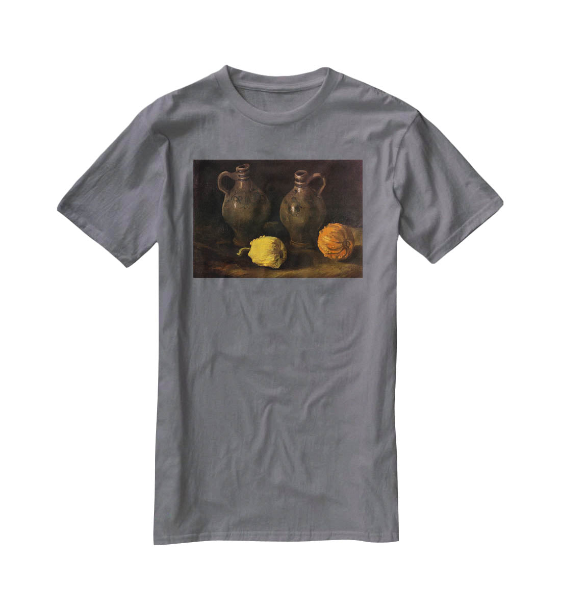 Still Life with Two Jars and Two Pumpkins by Van Gogh T-Shirt - Canvas Art Rocks - 3