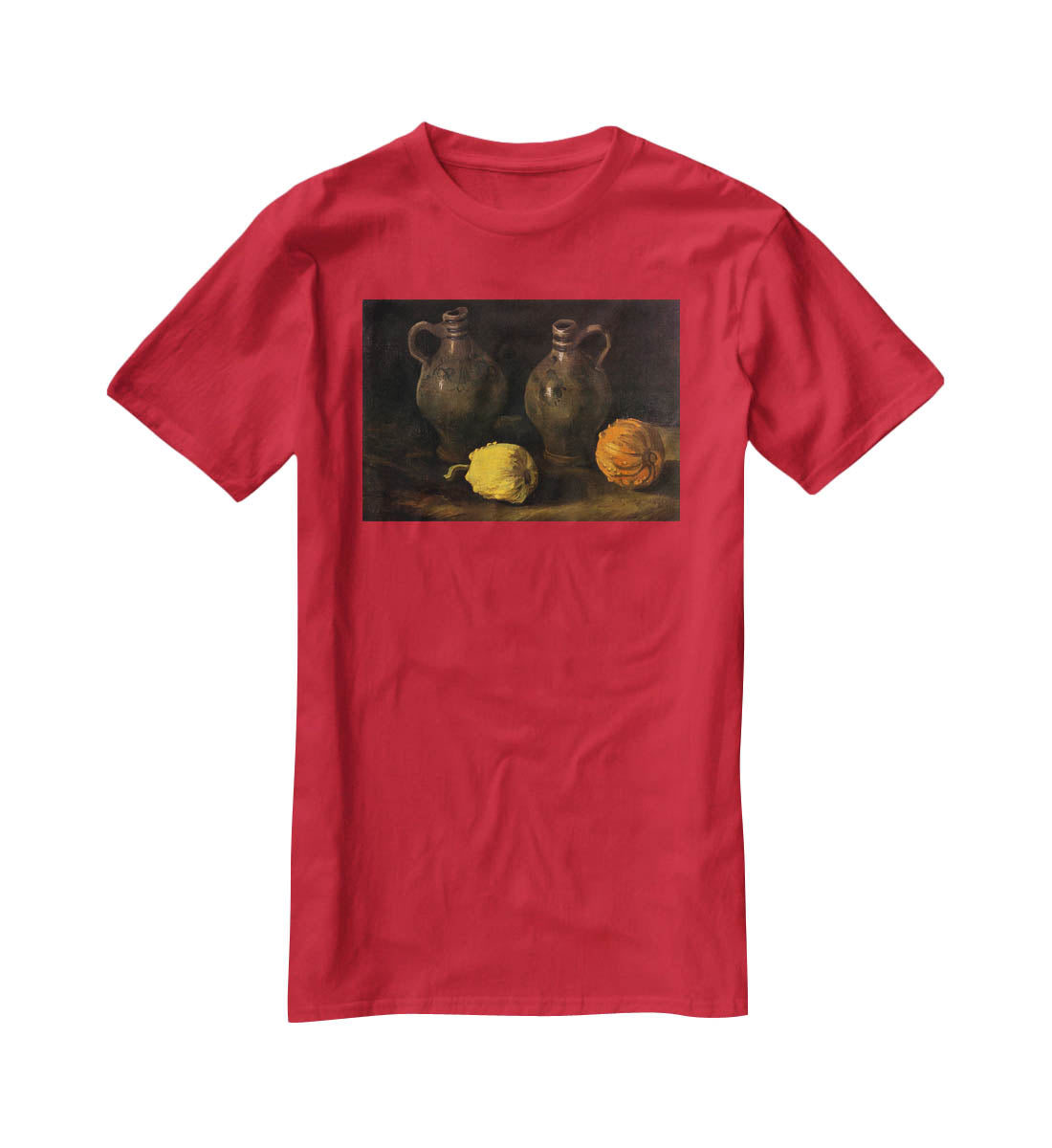 Still Life with Two Jars and Two Pumpkins by Van Gogh T-Shirt - Canvas Art Rocks - 4