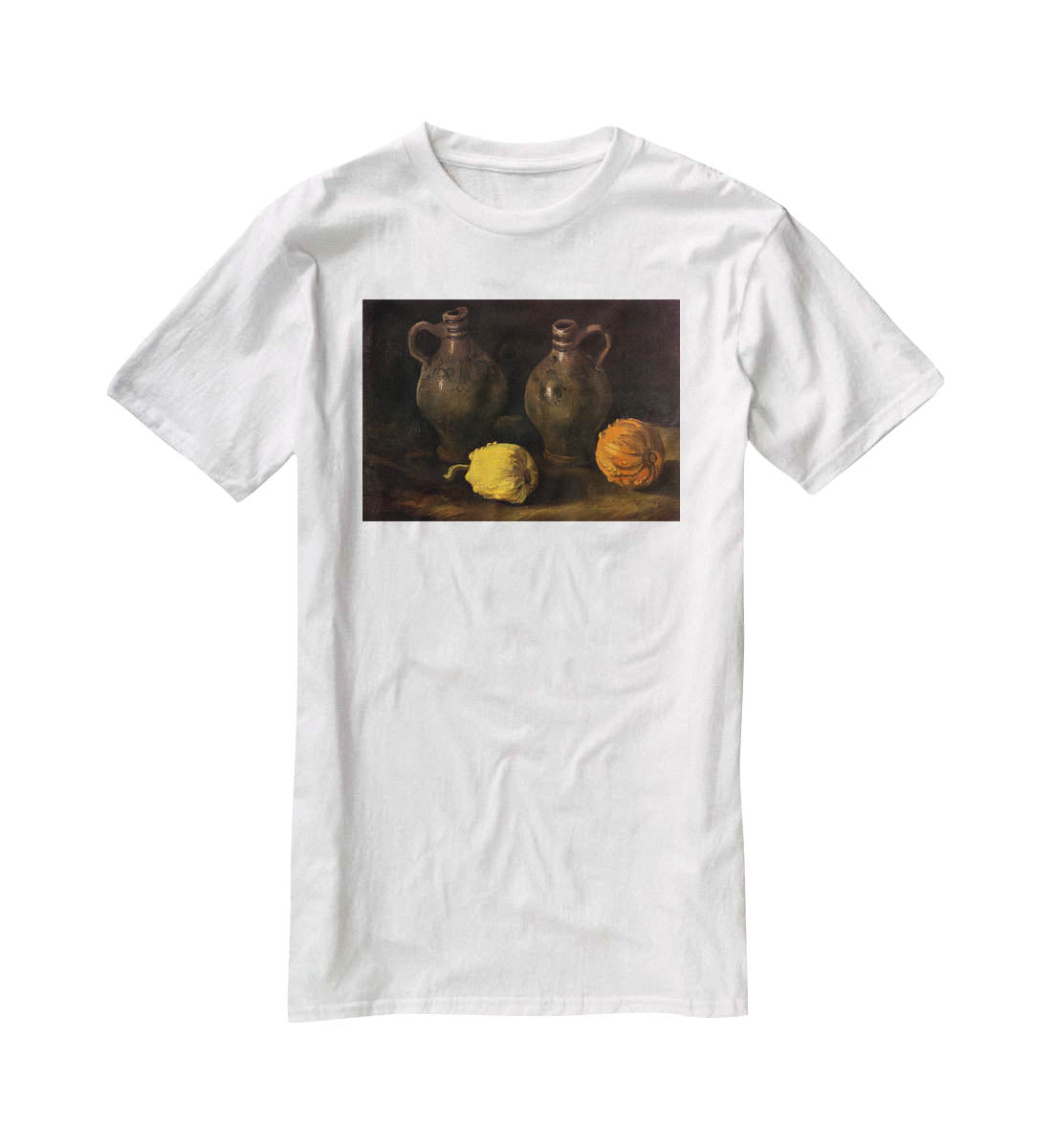 Still Life with Two Jars and Two Pumpkins by Van Gogh T-Shirt - Canvas Art Rocks - 5