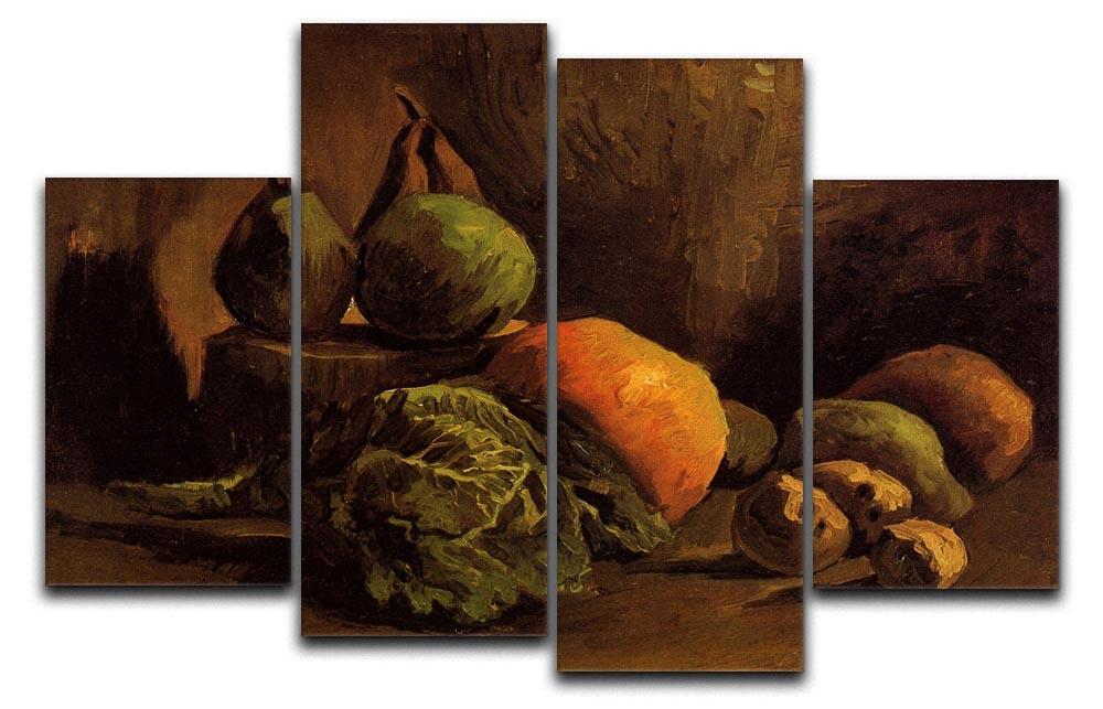 Still Life with Vegetables and Fruit by Van Gogh 4 Split Panel Canvas  - Canvas Art Rocks - 1