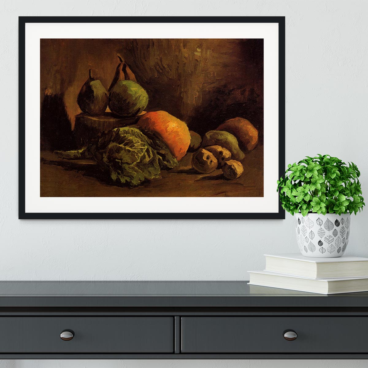 Still Life with Vegetables and Fruit by Van Gogh Framed Print - Canvas Art Rocks - 1