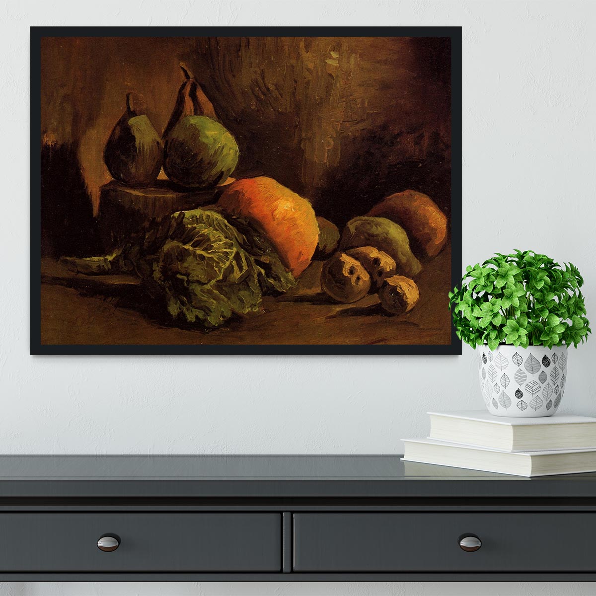 Still Life with Vegetables and Fruit by Van Gogh Framed Print - Canvas Art Rocks - 2