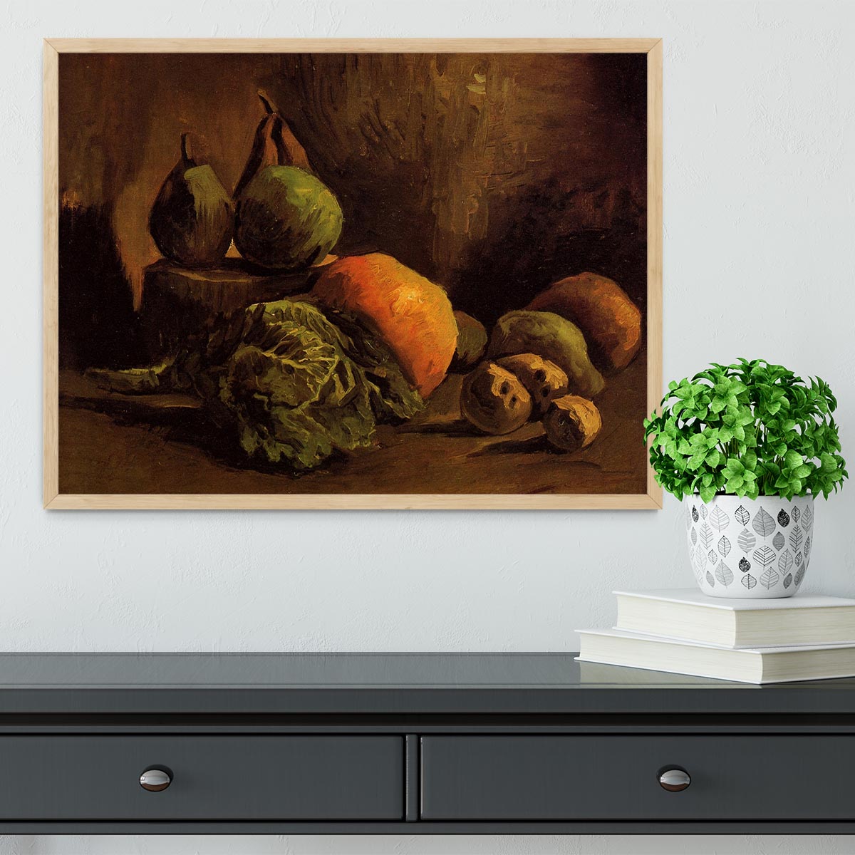 Still Life with Vegetables and Fruit by Van Gogh Framed Print - Canvas Art Rocks - 4
