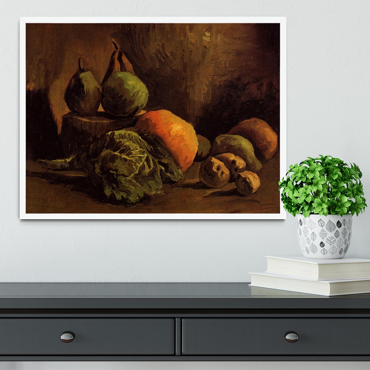 Still Life with Vegetables and Fruit by Van Gogh Framed Print - Canvas Art Rocks -6