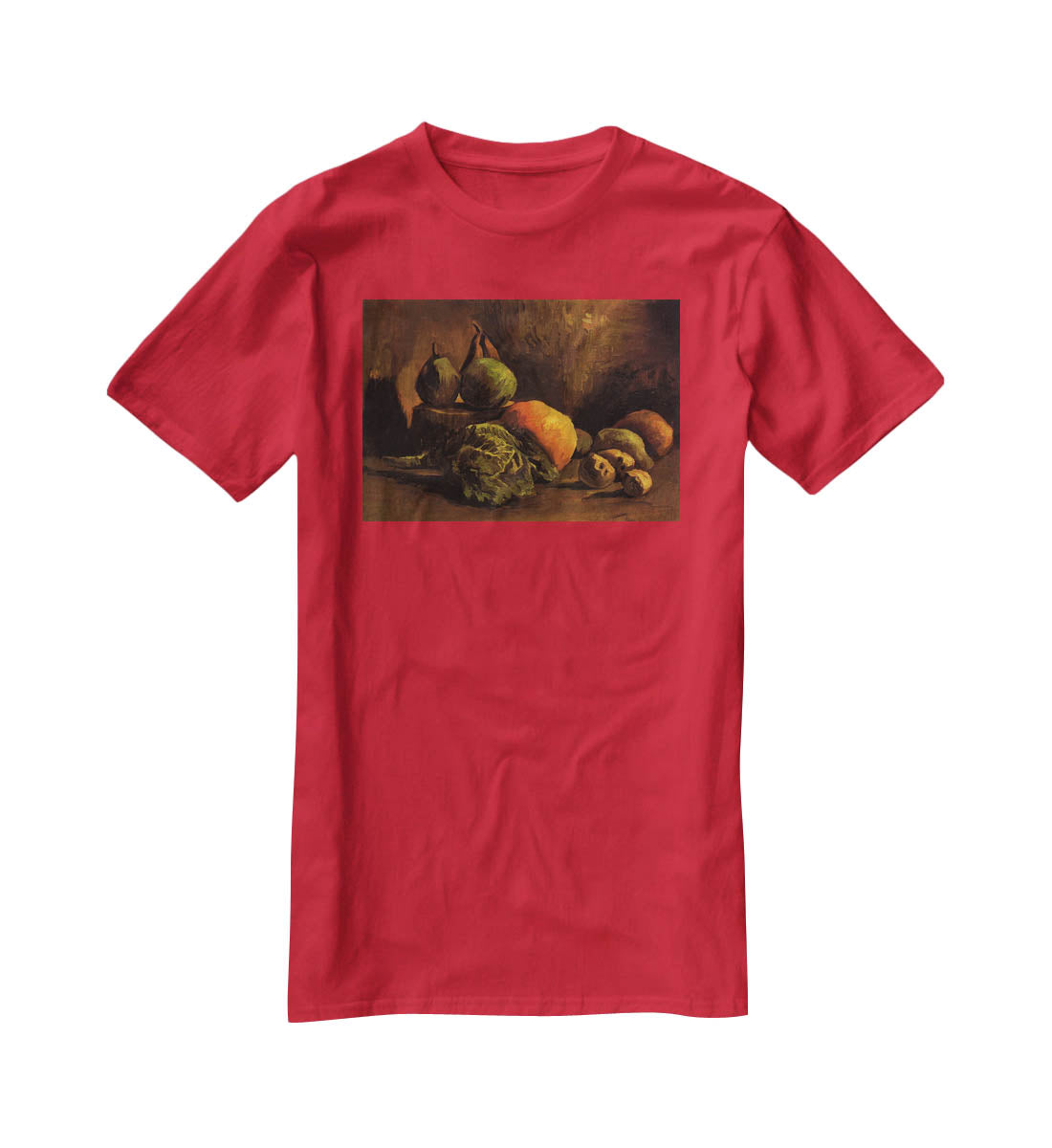 Still Life with Vegetables and Fruit by Van Gogh T-Shirt - Canvas Art Rocks - 4