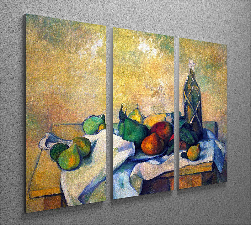 Still life Rum by Cezanne 3 Split Panel Canvas Print - Canvas Art Rocks - 2
