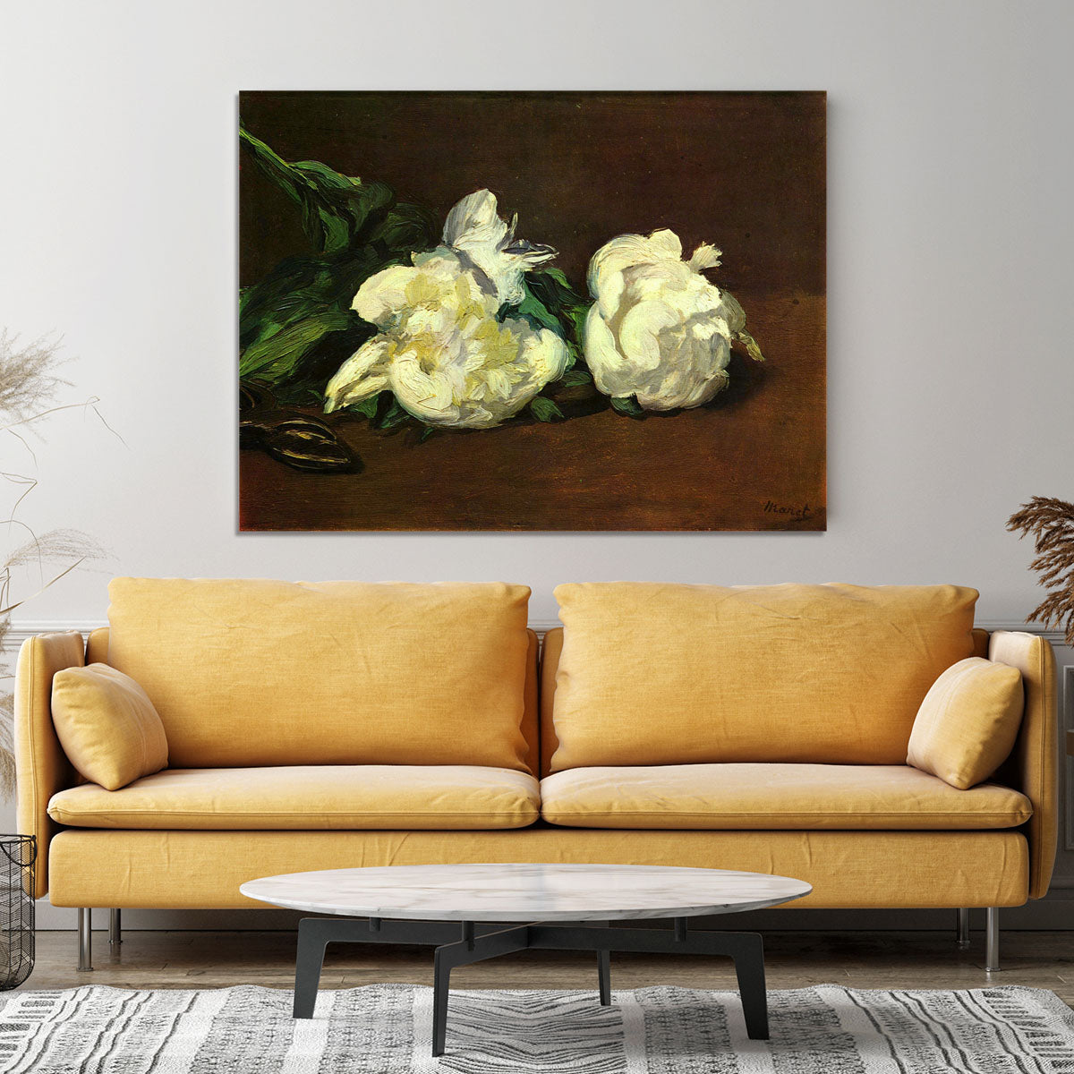 Still life White Peony by Manet Canvas Print or Poster - Canvas Art Rocks - 4
