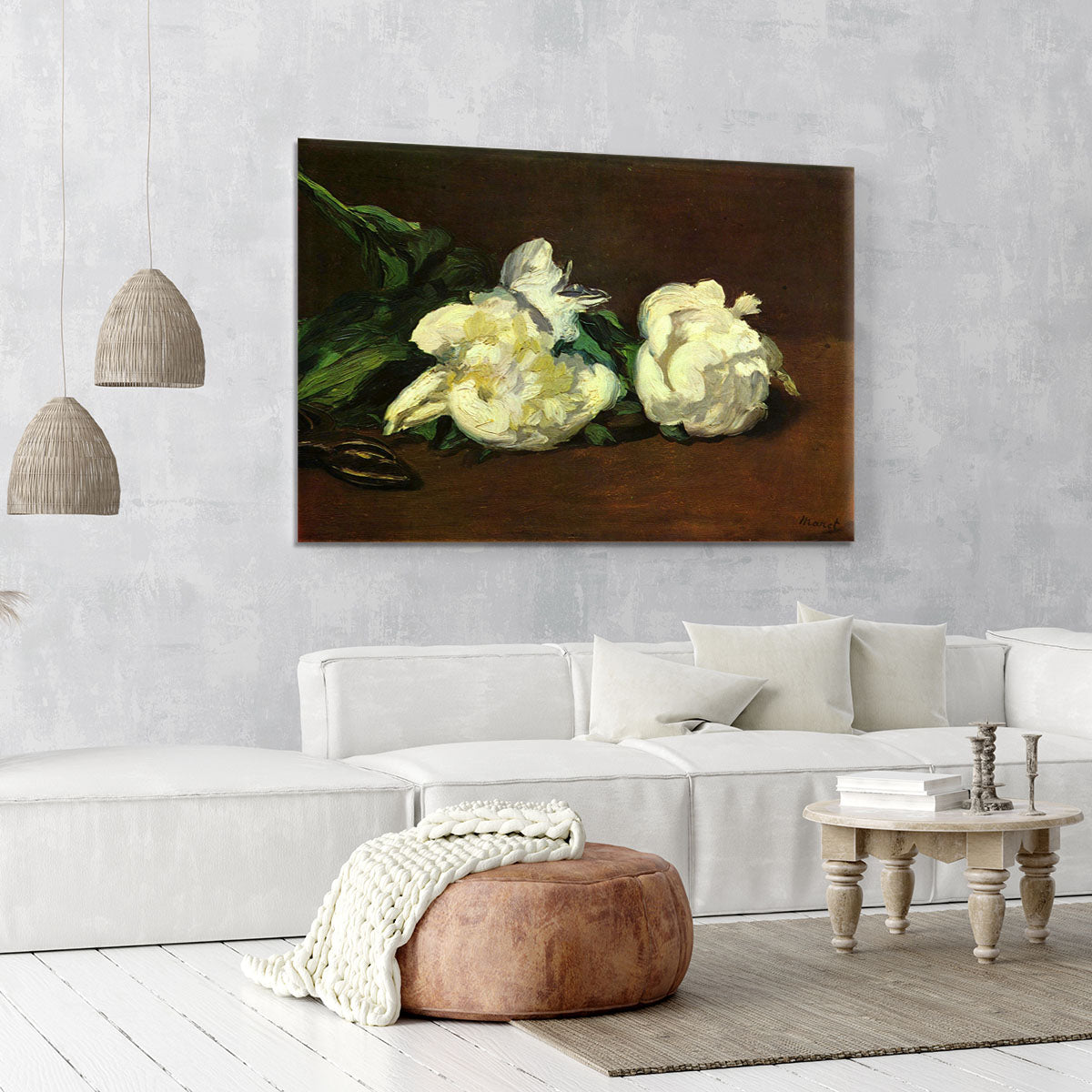 Still life White Peony by Manet Canvas Print or Poster - Canvas Art Rocks - 6