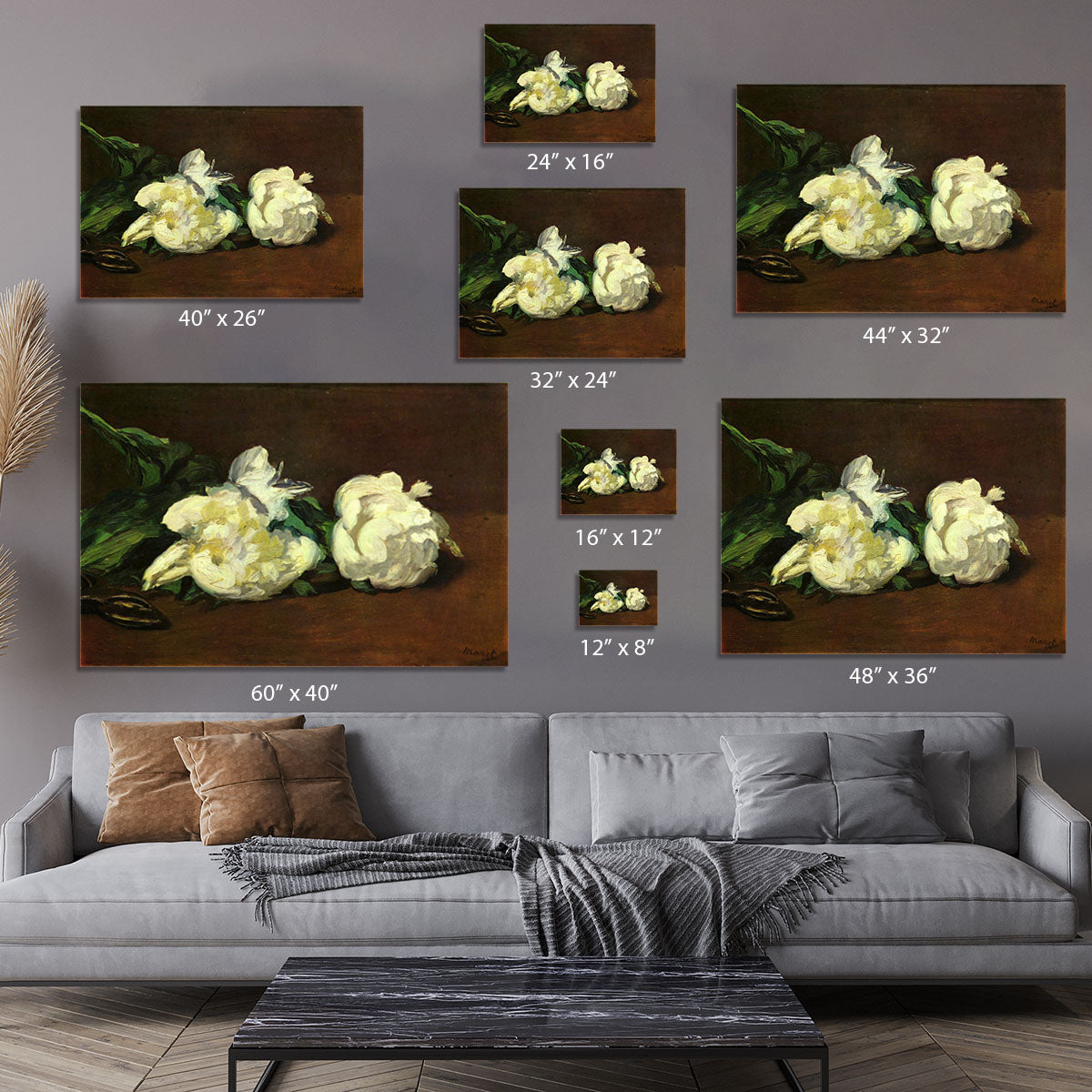 Still life White Peony by Manet Canvas Print or Poster - Canvas Art Rocks - 7