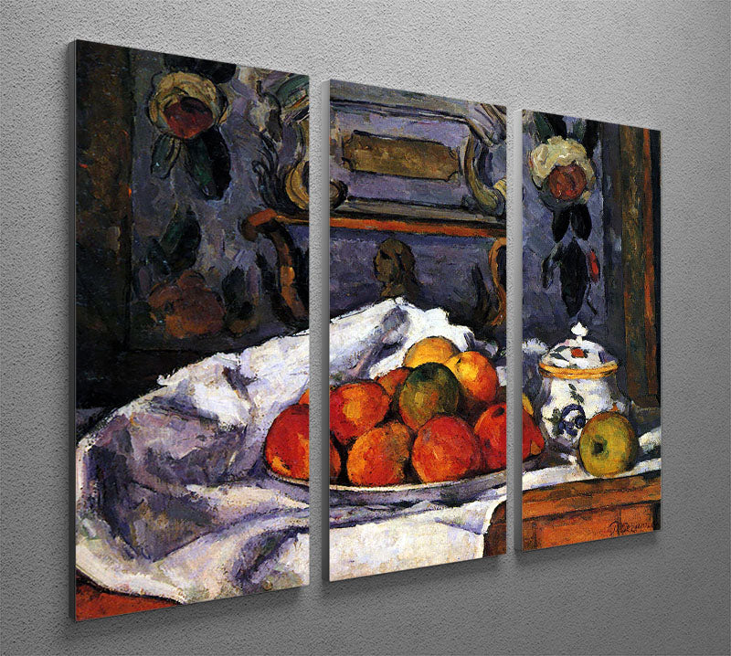 Still life bowl of apples by Cezanne 3 Split Panel Canvas Print - Canvas Art Rocks - 2