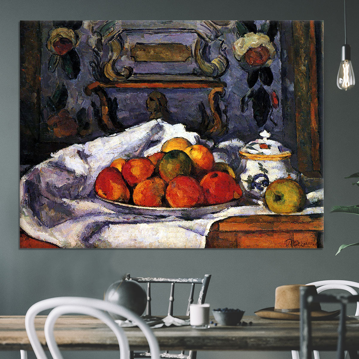 Still life bowl of apples by Cezanne Canvas Print or Poster - Canvas Art Rocks - 3