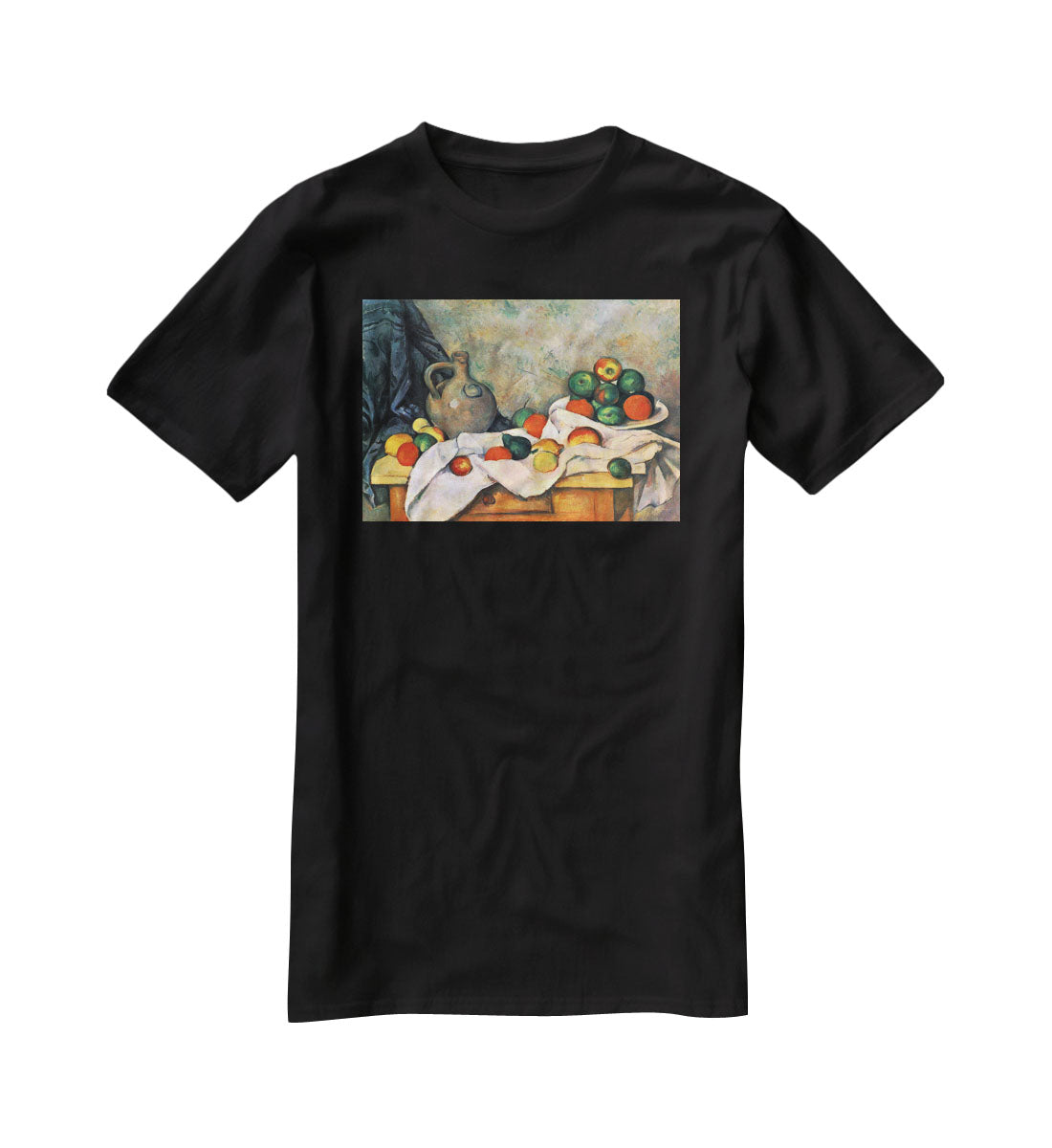 Still life drapery pitcher and fruit bowl by Cezanne T-Shirt - Canvas Art Rocks - 1