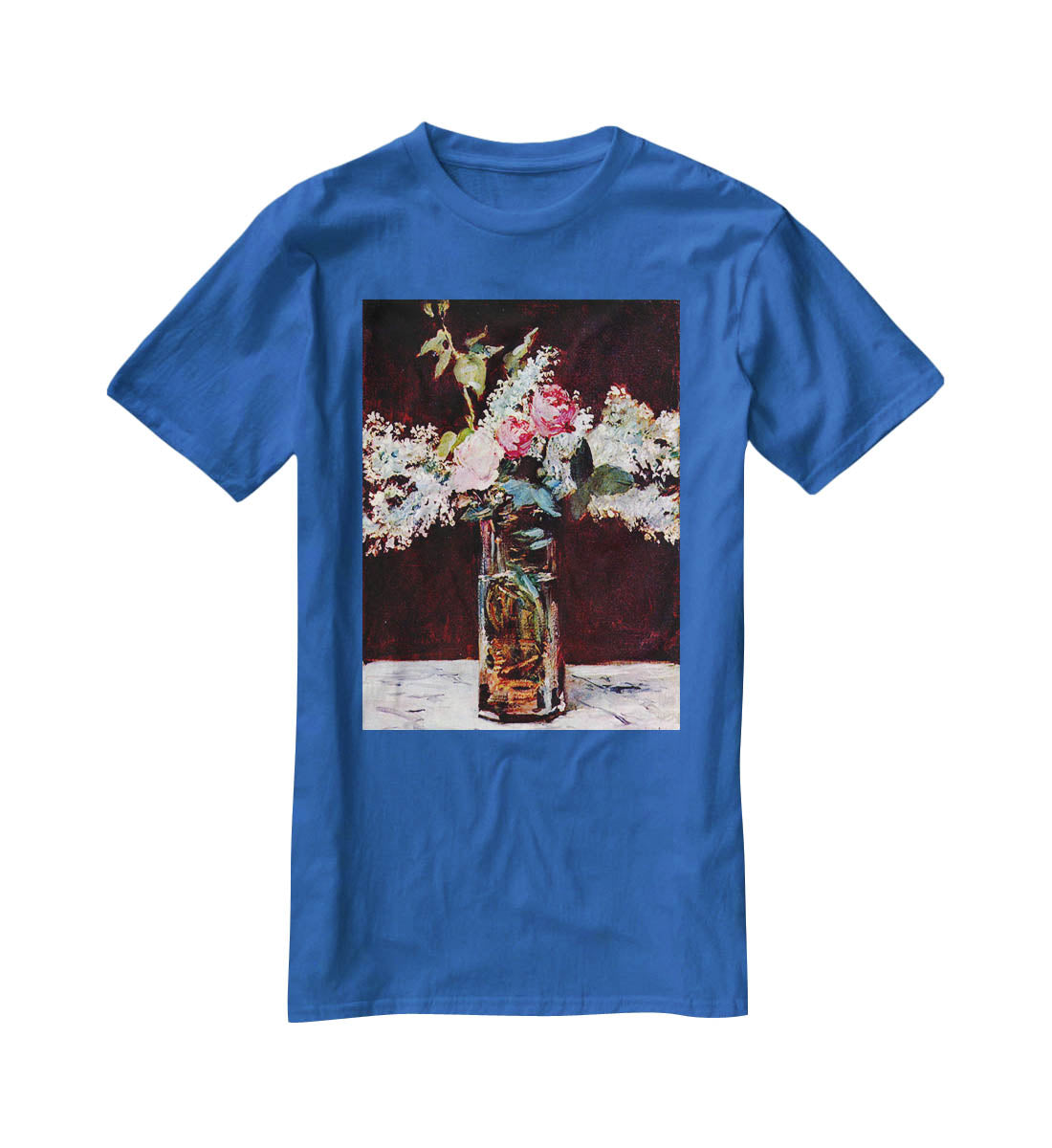 Still life lilac and roses by Manet T-Shirt - Canvas Art Rocks - 2
