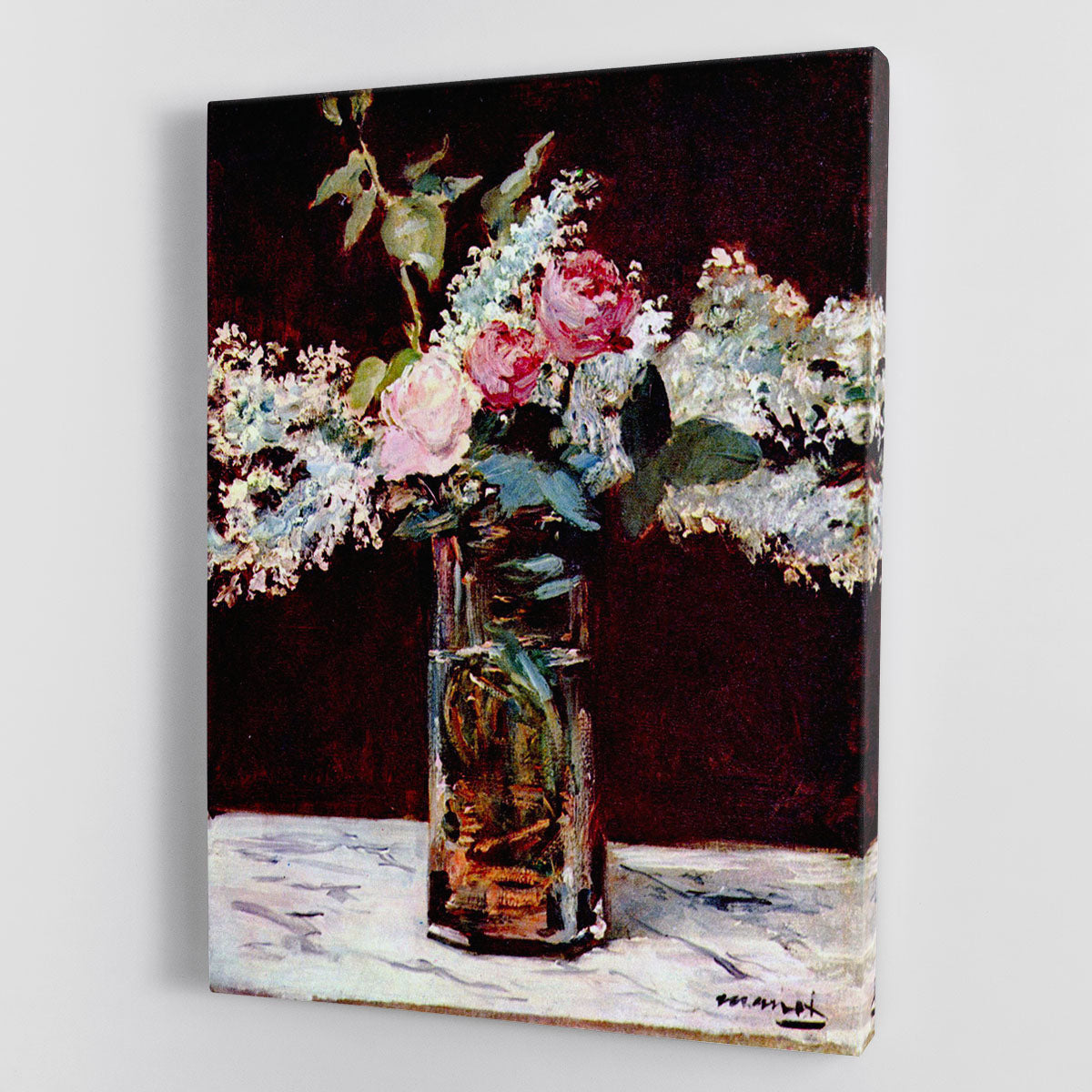 Still life lilac and roses by Manet Canvas Print or Poster - Canvas Art Rocks - 1