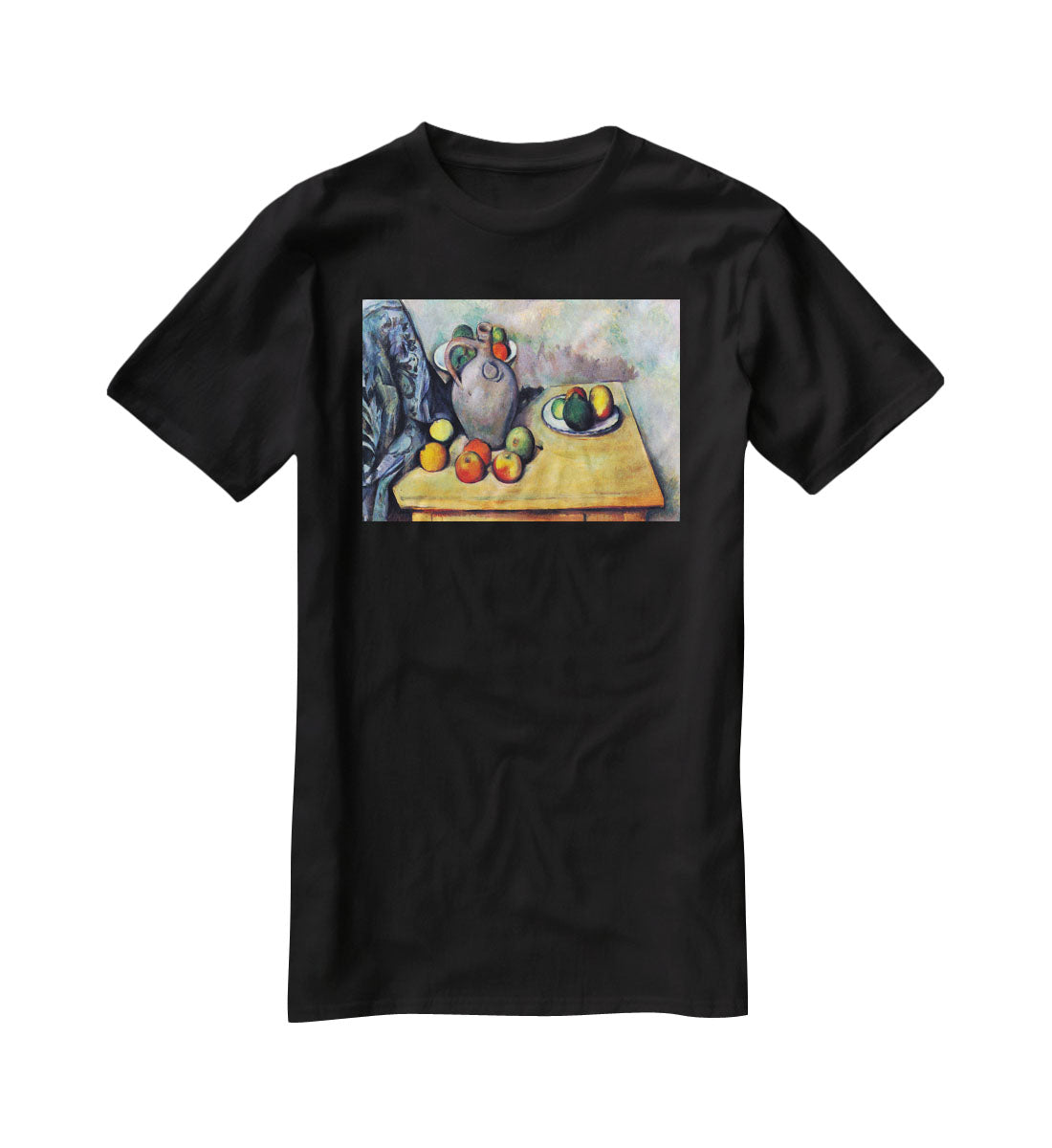 Still life pitcher and fruit on a table by Cezanne T-Shirt - Canvas Art Rocks - 1