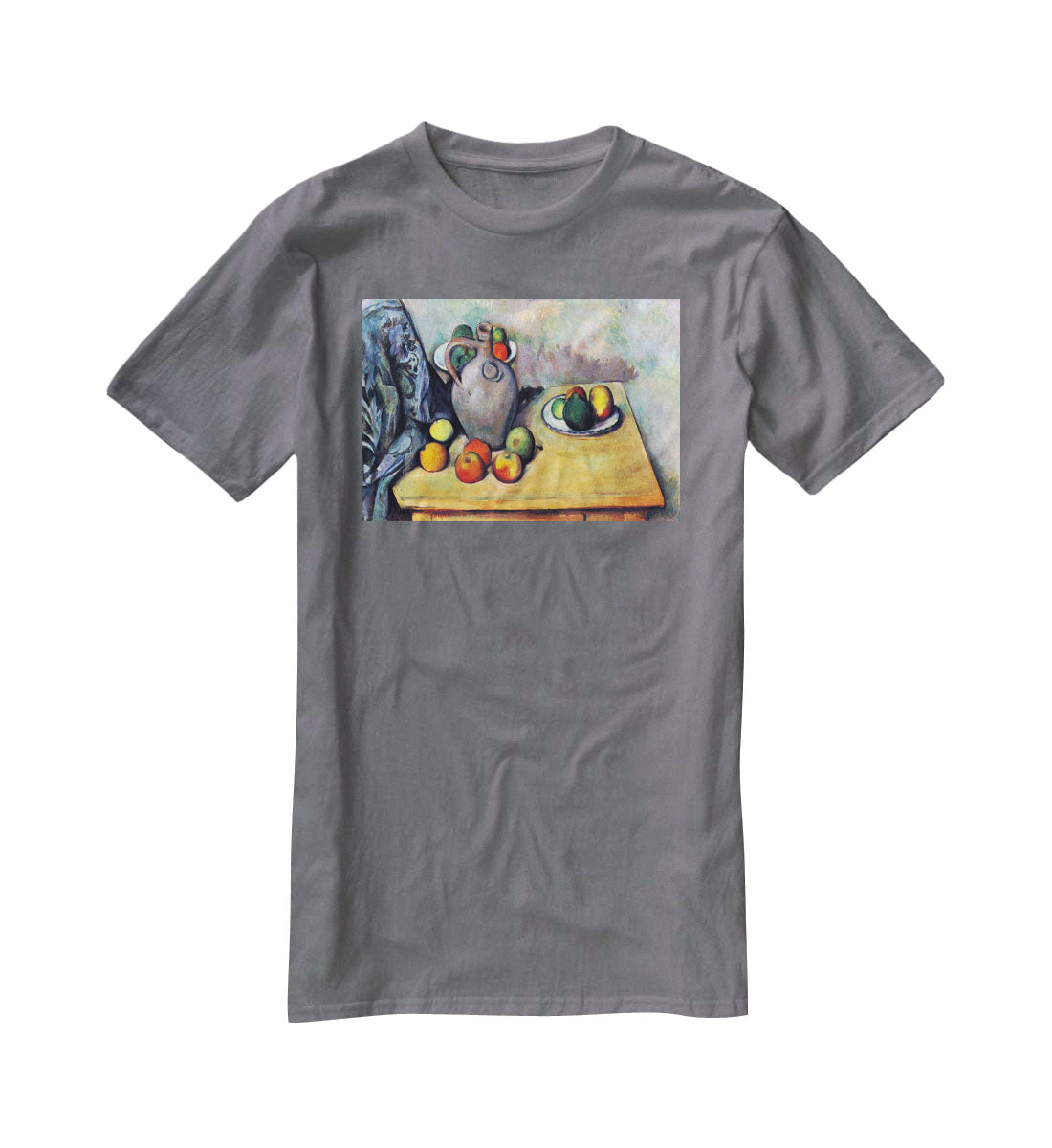 Still life pitcher and fruit on a table by Cezanne T-Shirt - Canvas Art Rocks - 3