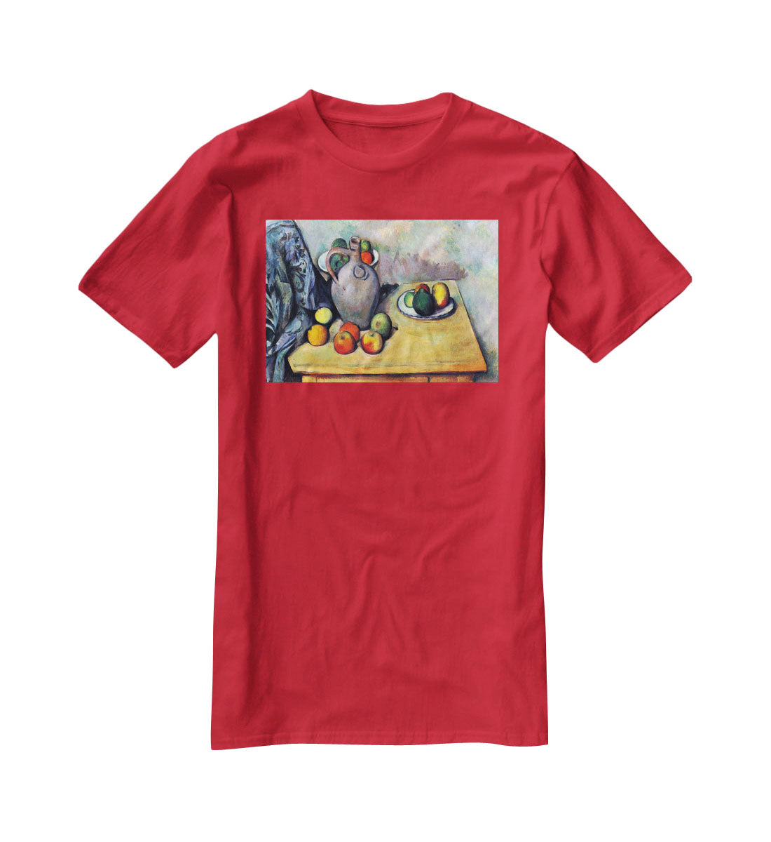 Still life pitcher and fruit on a table by Cezanne T-Shirt - Canvas Art Rocks - 4