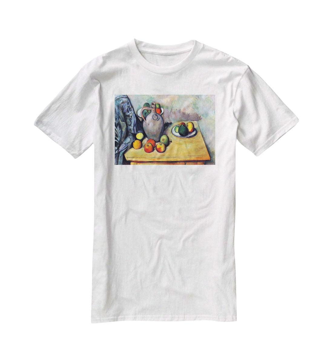 Still life pitcher and fruit on a table by Cezanne T-Shirt - Canvas Art Rocks - 5