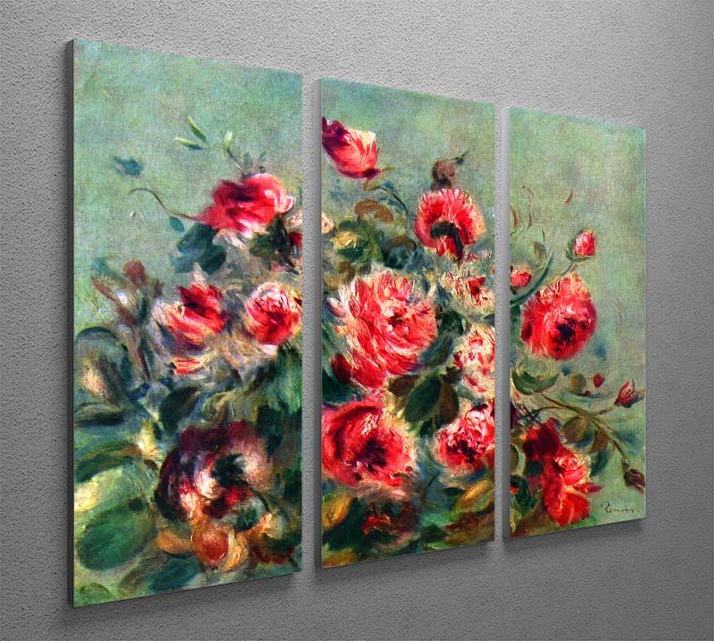 Still life roses of Vargemont by Renoir 3 Split Panel Canvas Print - Canvas Art Rocks - 2