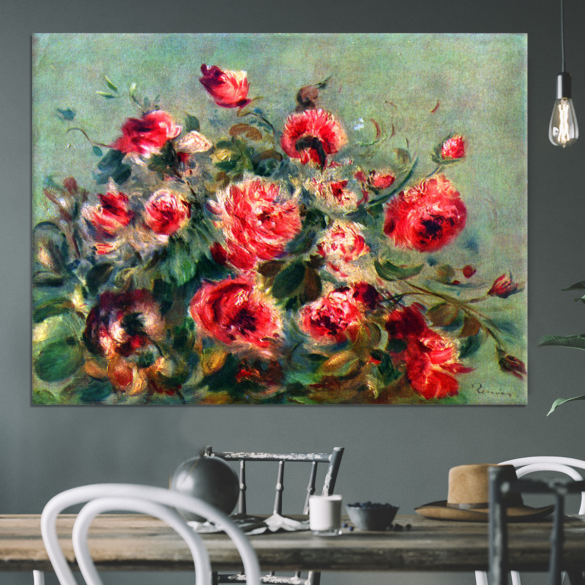 Still life roses of Vargemont by Renoir Canvas Print or Poster - Canvas Art Rocks - 3
