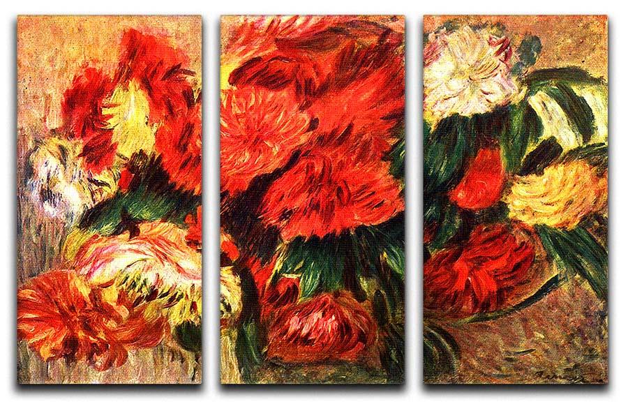 Still life with Chrysanthemums by Renoir 3 Split Panel Canvas Print - Canvas Art Rocks - 1