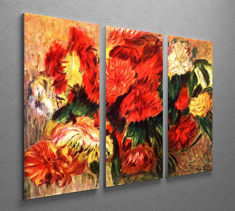 Still life with Chrysanthemums by Renoir 3 Split Panel Canvas Print - Canvas Art Rocks - 2