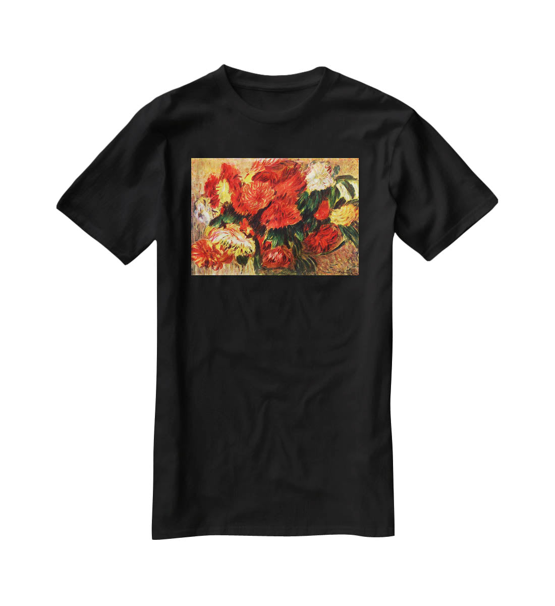 Still life with Chrysanthemums by Renoir T-Shirt - Canvas Art Rocks - 1