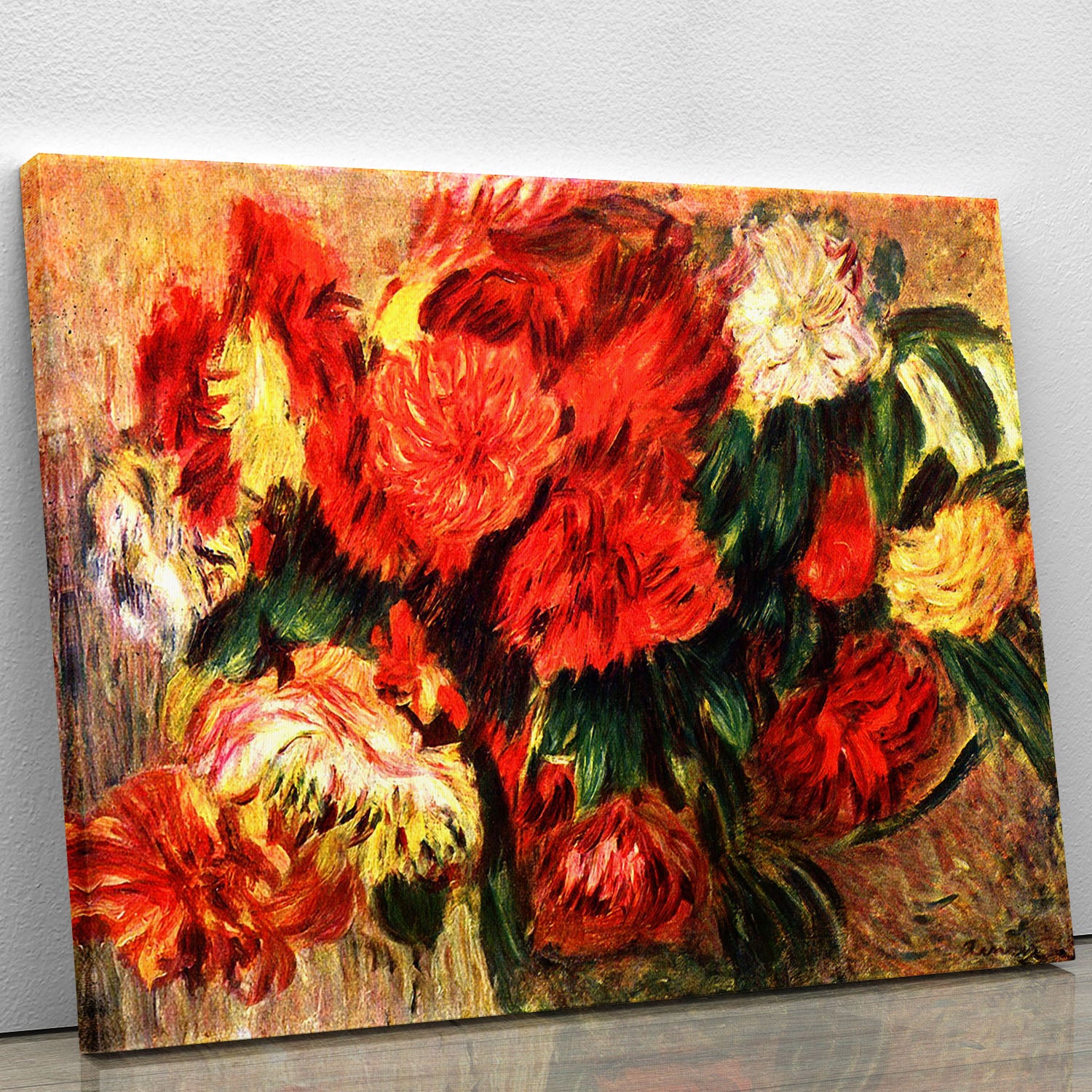Still life with Chrysanthemums by Renoir Canvas Print or Poster - Canvas Art Rocks - 1