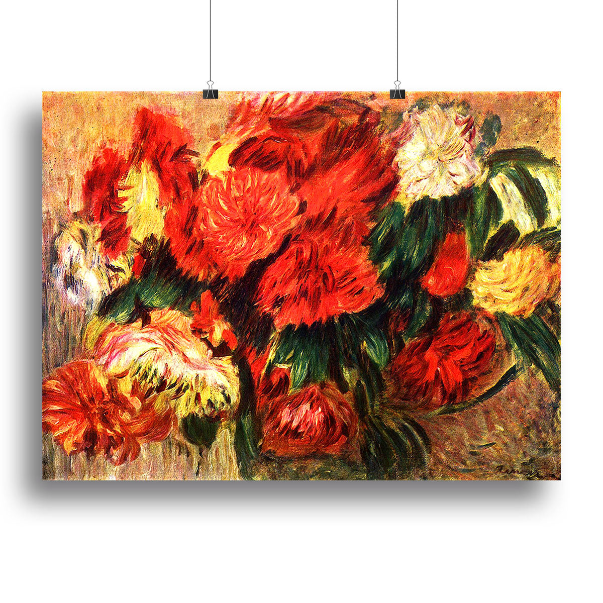 Still life with Chrysanthemums by Renoir Canvas Print or Poster - Canvas Art Rocks - 2