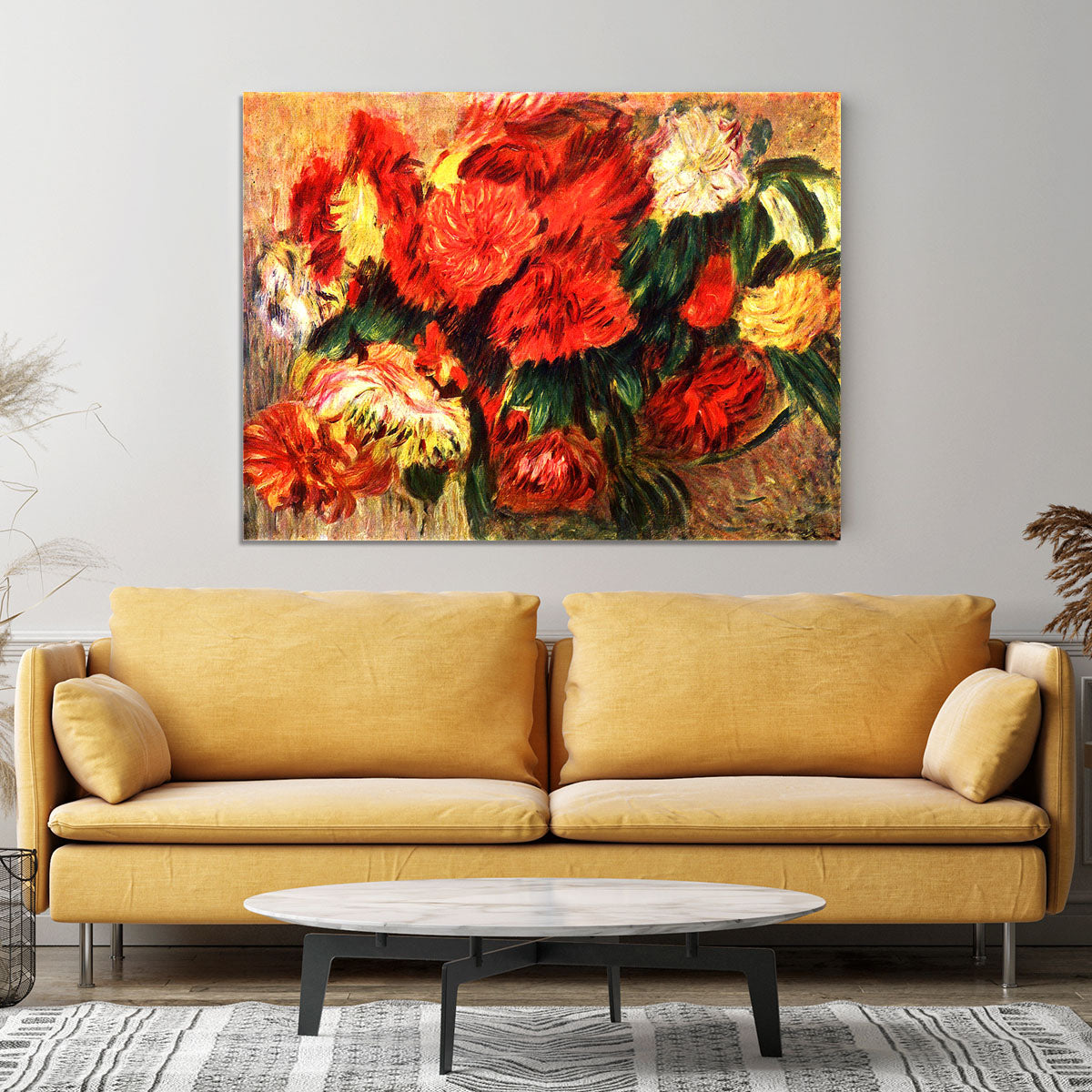 Still life with Chrysanthemums by Renoir Canvas Print or Poster - Canvas Art Rocks - 4
